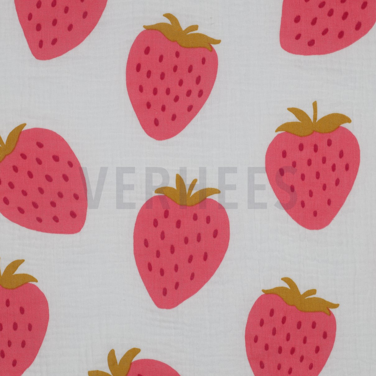 DOUBLE GAUZE STRAWBERRIES OFF-WHITE (high resolution)