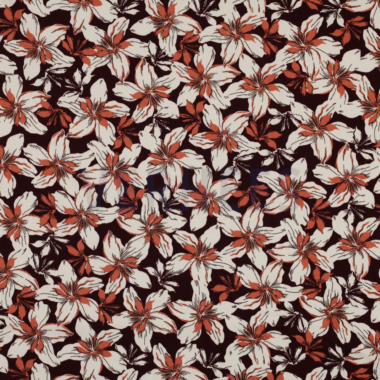 ROSELLA STRETCH FLOWERS BORDEAUX (high resolution)