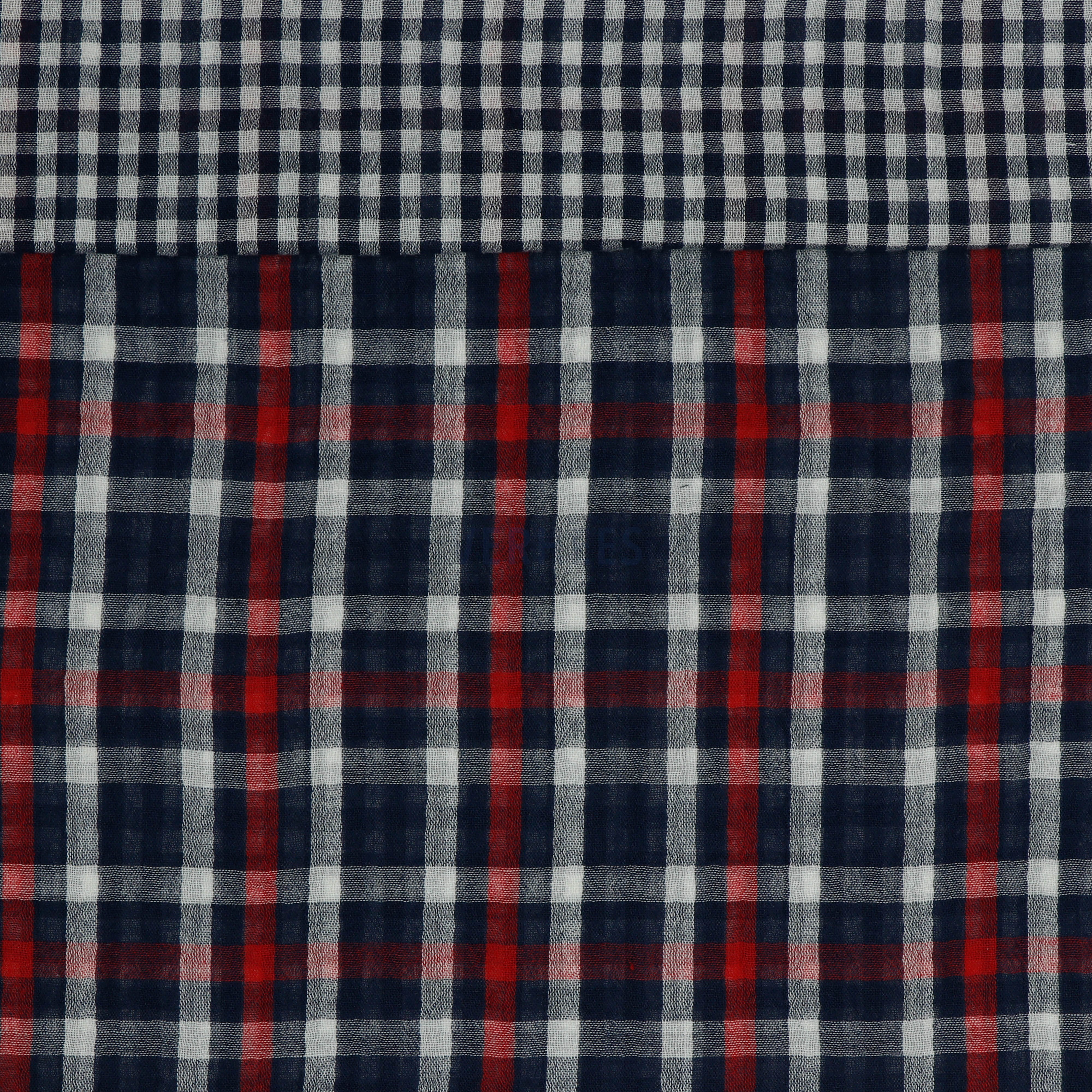 DOUBLE GAUZE DOUBLE SIDED CHECKS NAVY (high resolution)