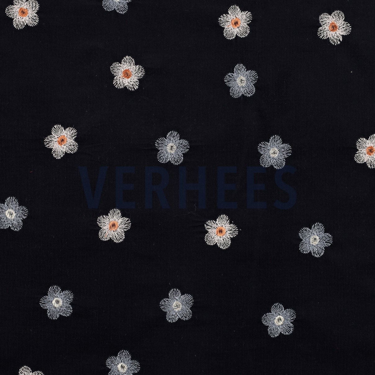 BABYCORD 21W EMBROIDERY FLOWER NAVY (high resolution)