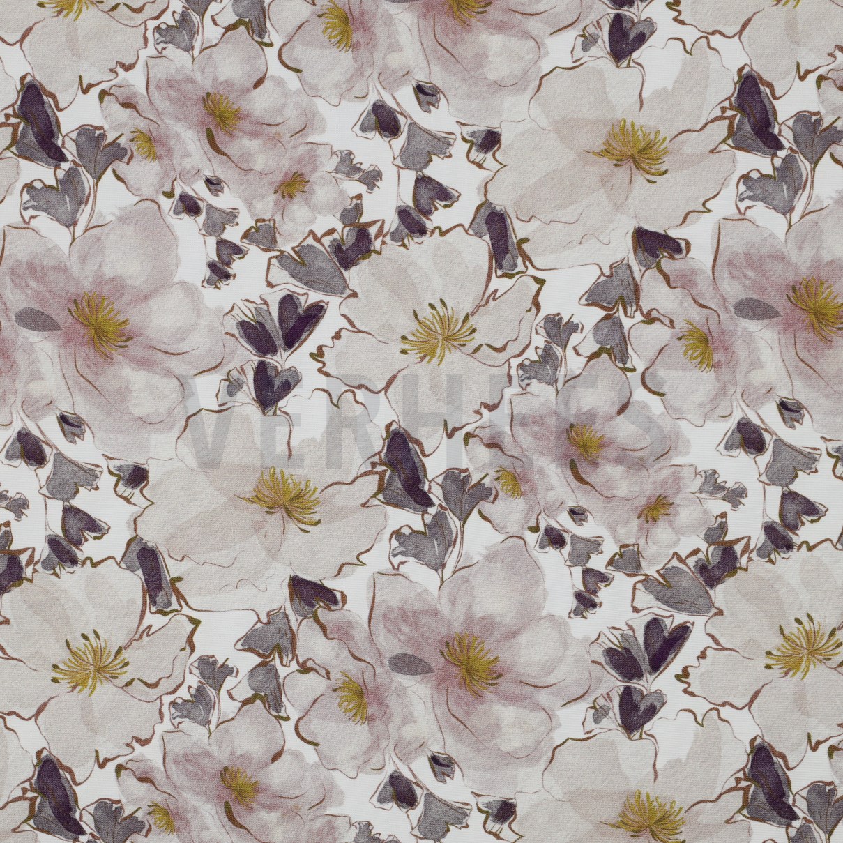 VISCOSE POPLIN STRETCH DIGITAL FLOWERS WHITE (high resolution)