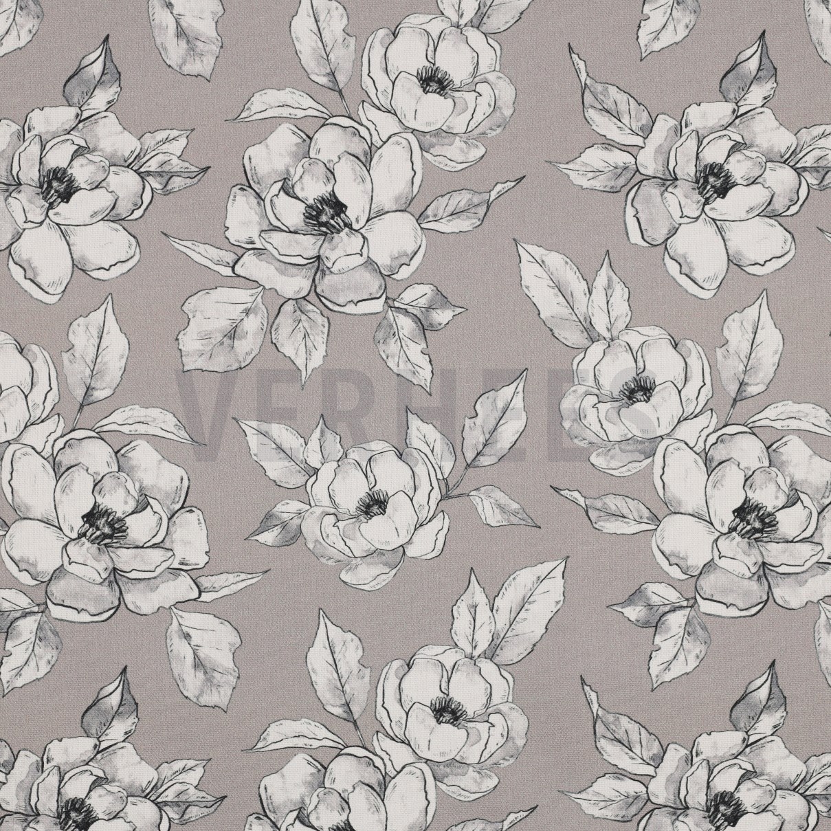 CANVAS DIGITAL FLOWERS TAUPE (high resolution)