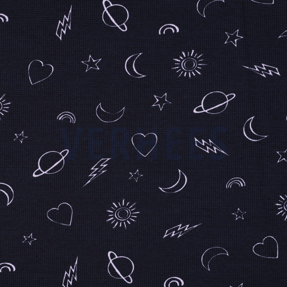 KNITTED WAFFLE GIRLY ICONS NAVY (high resolution)