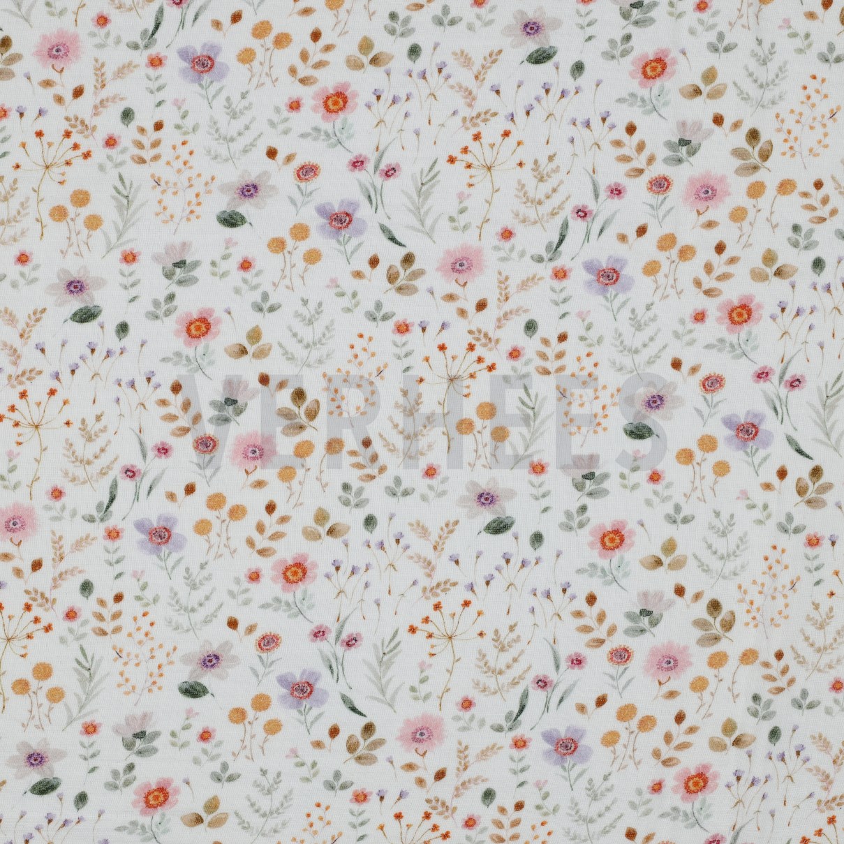 DOUBLE GAUZE DIGITAL SMALL FLOWERS WHITE (high resolution)