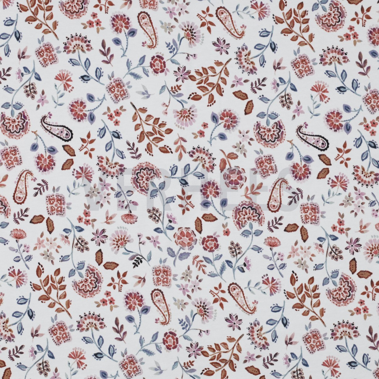 JERSEY DIGITAL PAISLEY FLOWERS WHITE LILAC (high resolution)
