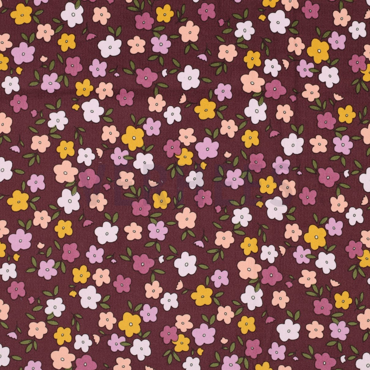 BABYCORD SMALL FLOWERS MAUVE (high resolution)