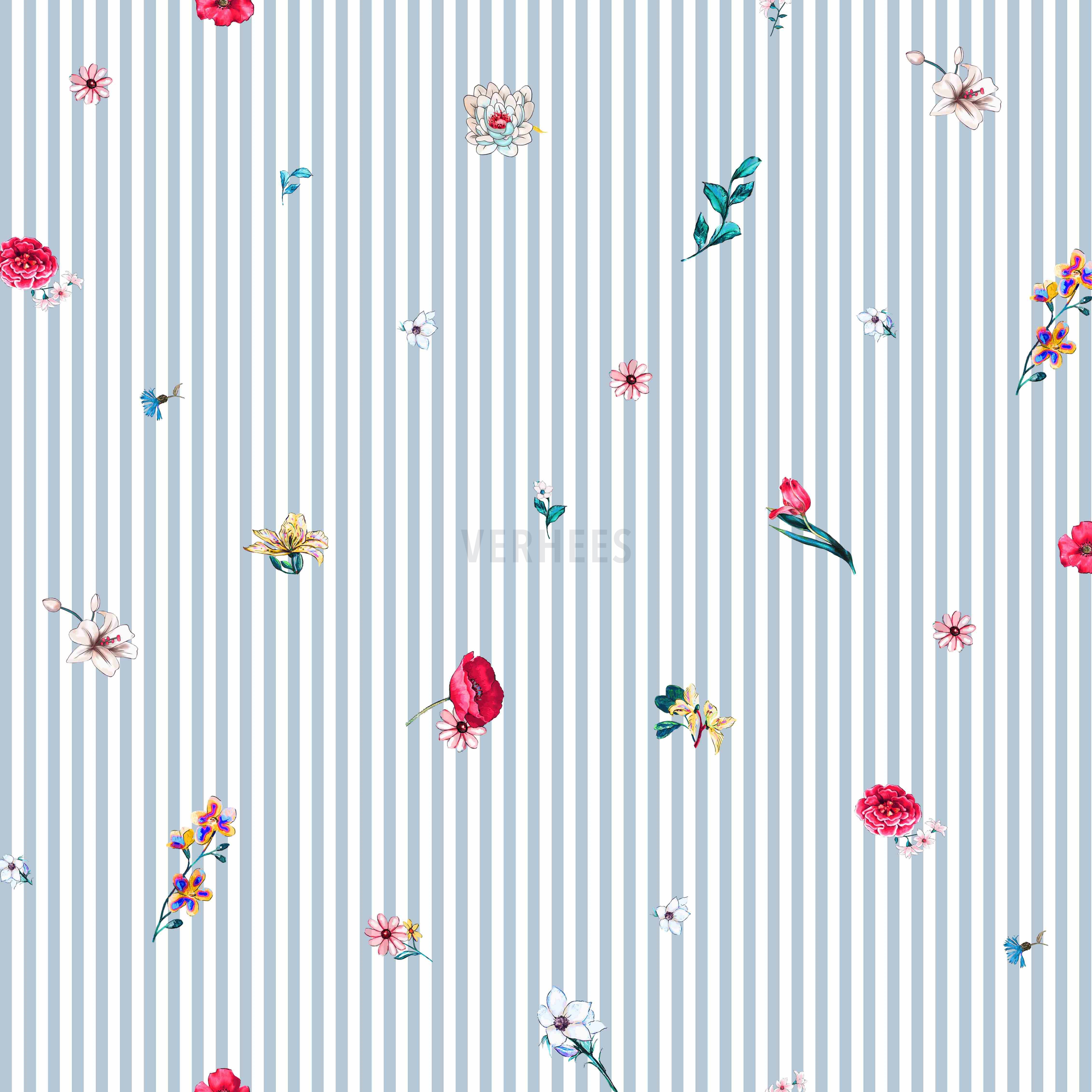 POPLIN DIGITAL FLOWERS WITH STRIPES BABY BLUE (high resolution)