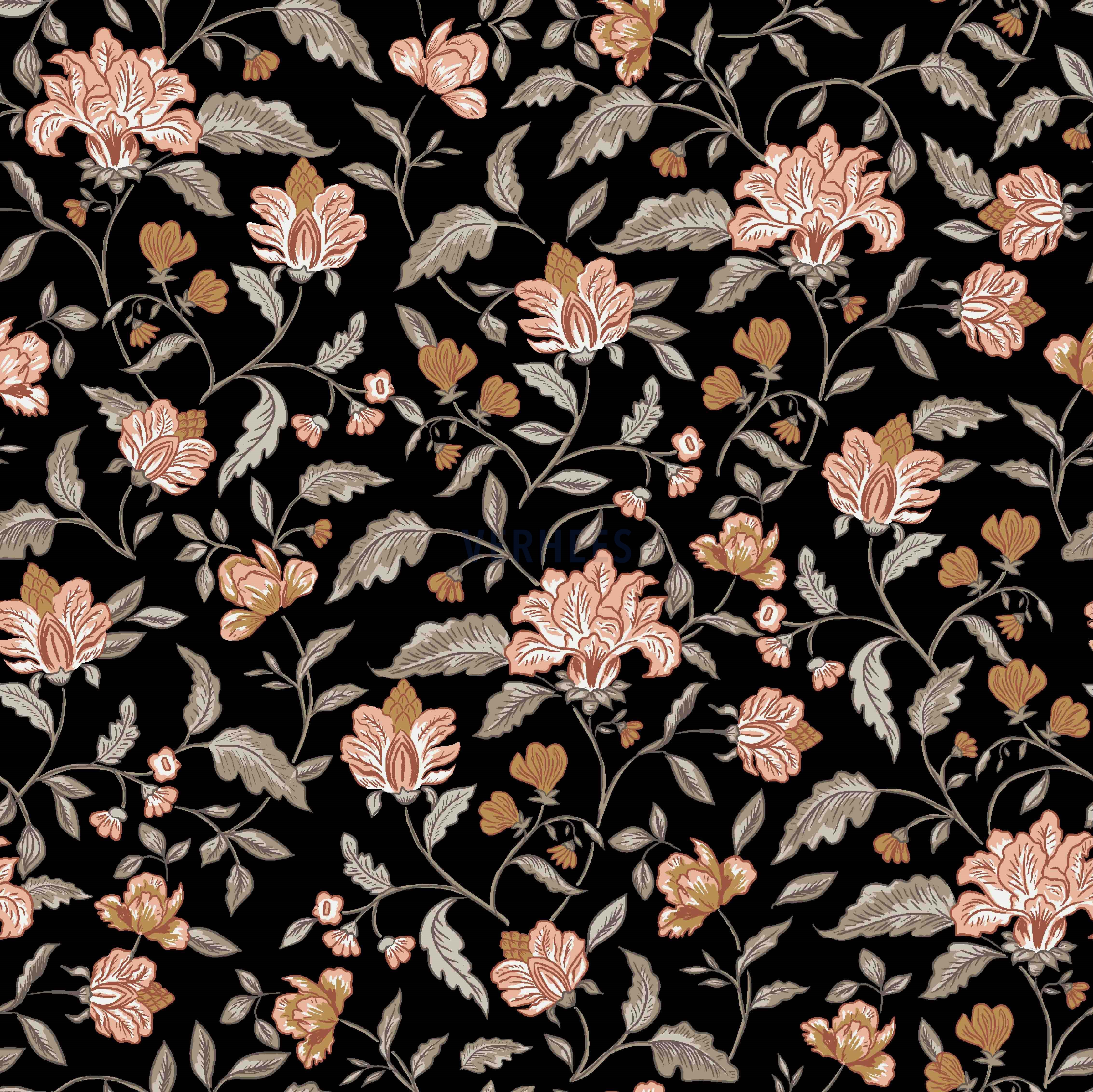 BAMBOO COTTON JERSEY FLOWERS BLACK (high resolution)