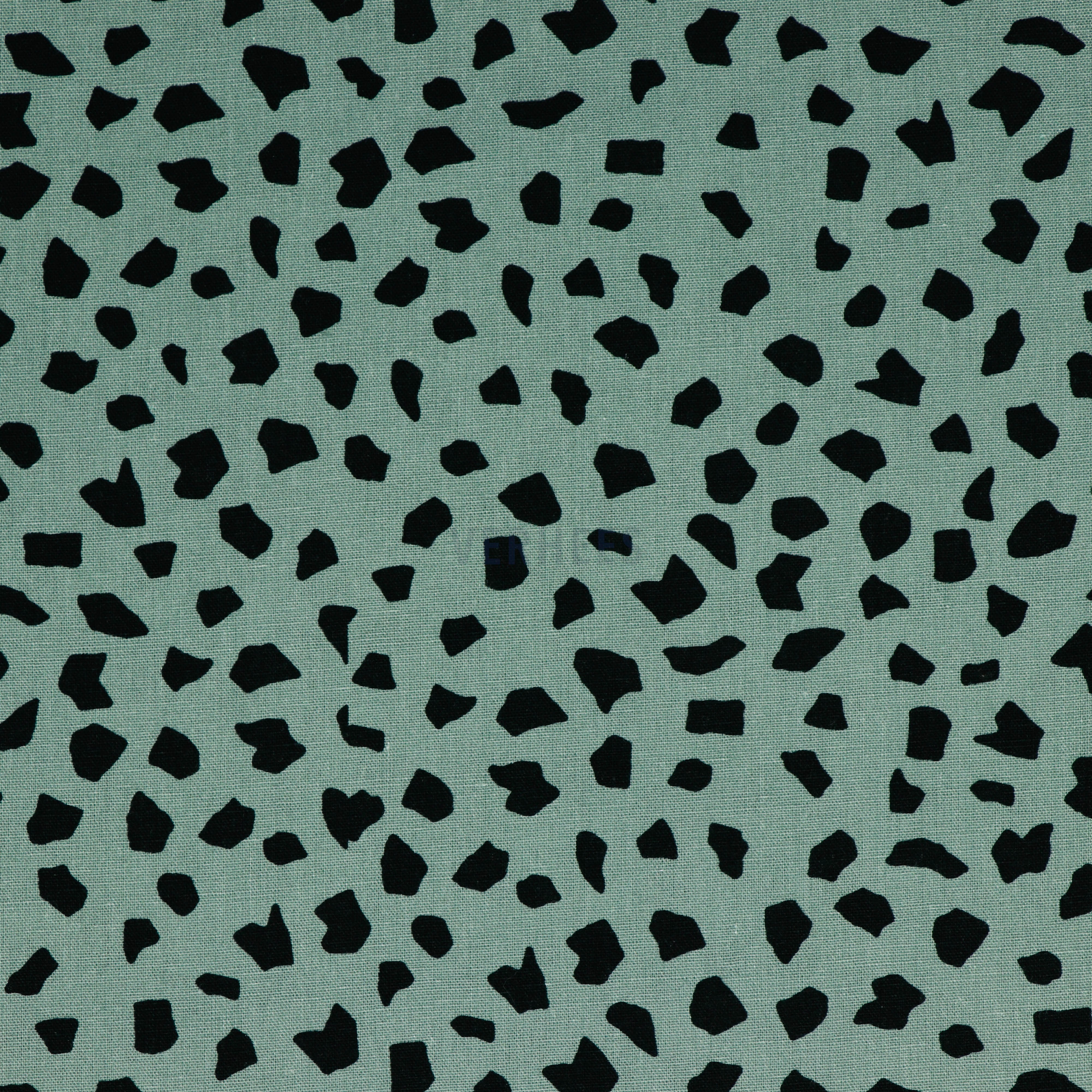 LINEN VISCOSE WASHED DOTS OLD GREEN (high resolution)