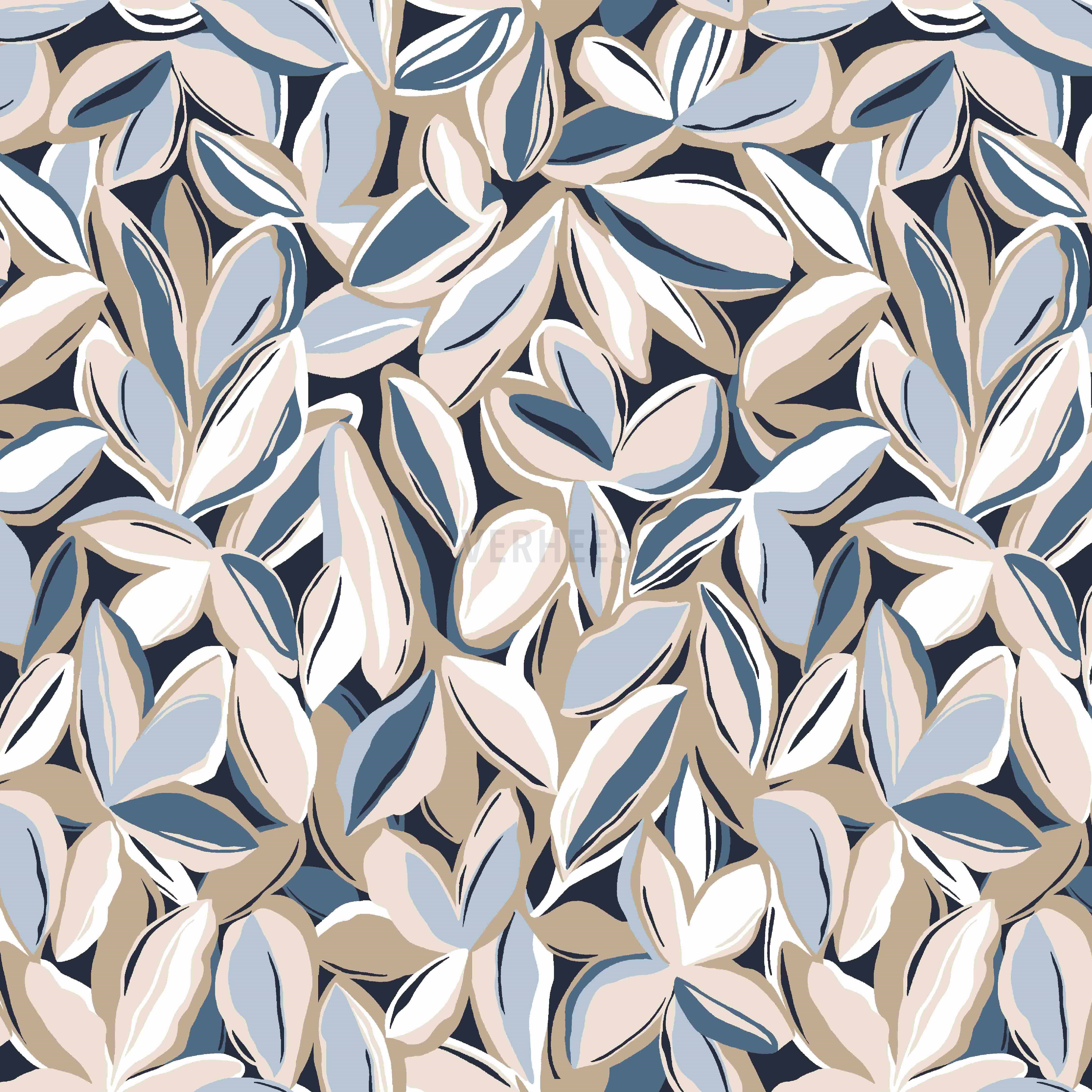 LINEN WASHED LEAVES NAVY (high resolution)