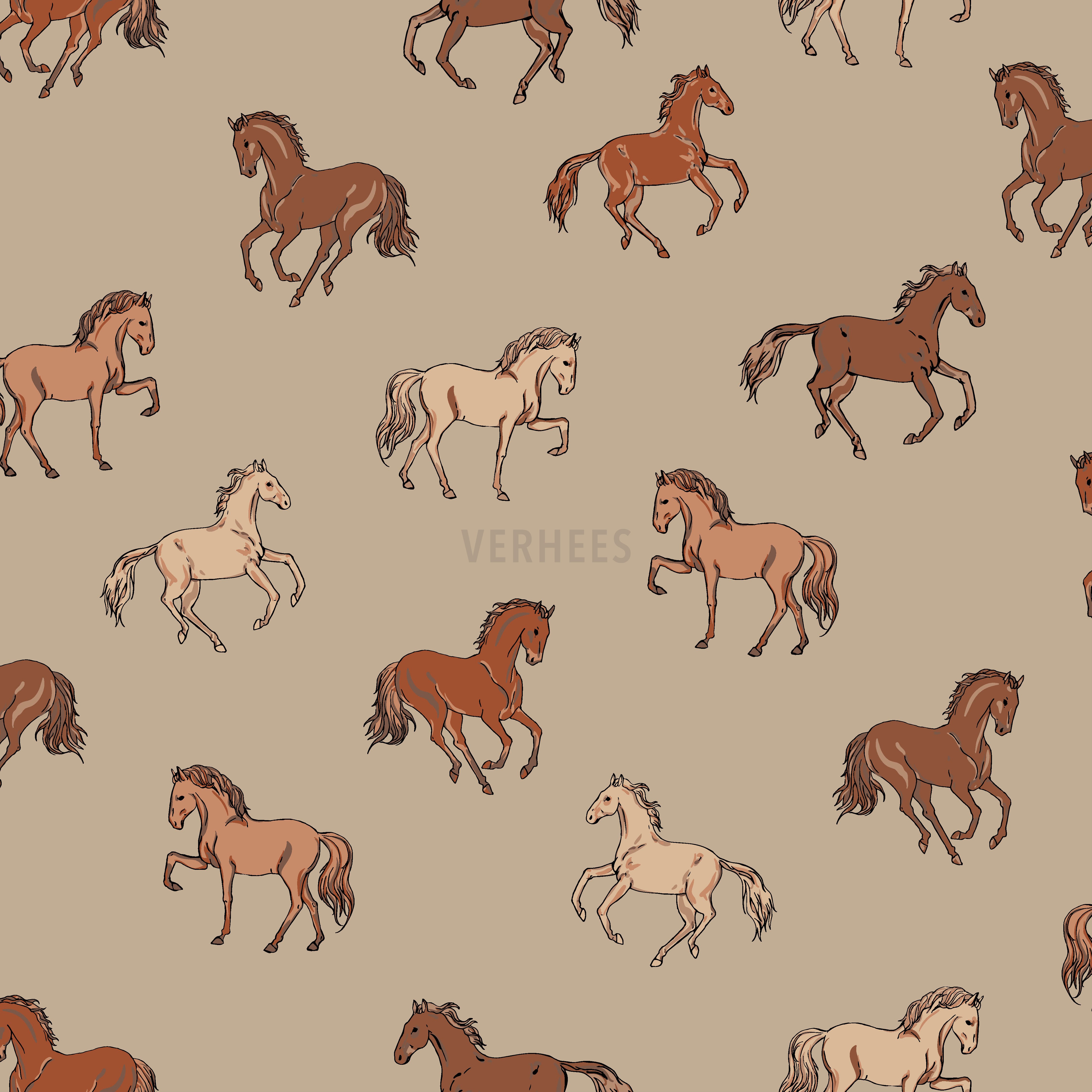 FRENCH TERRY HORSES SAND (high resolution)