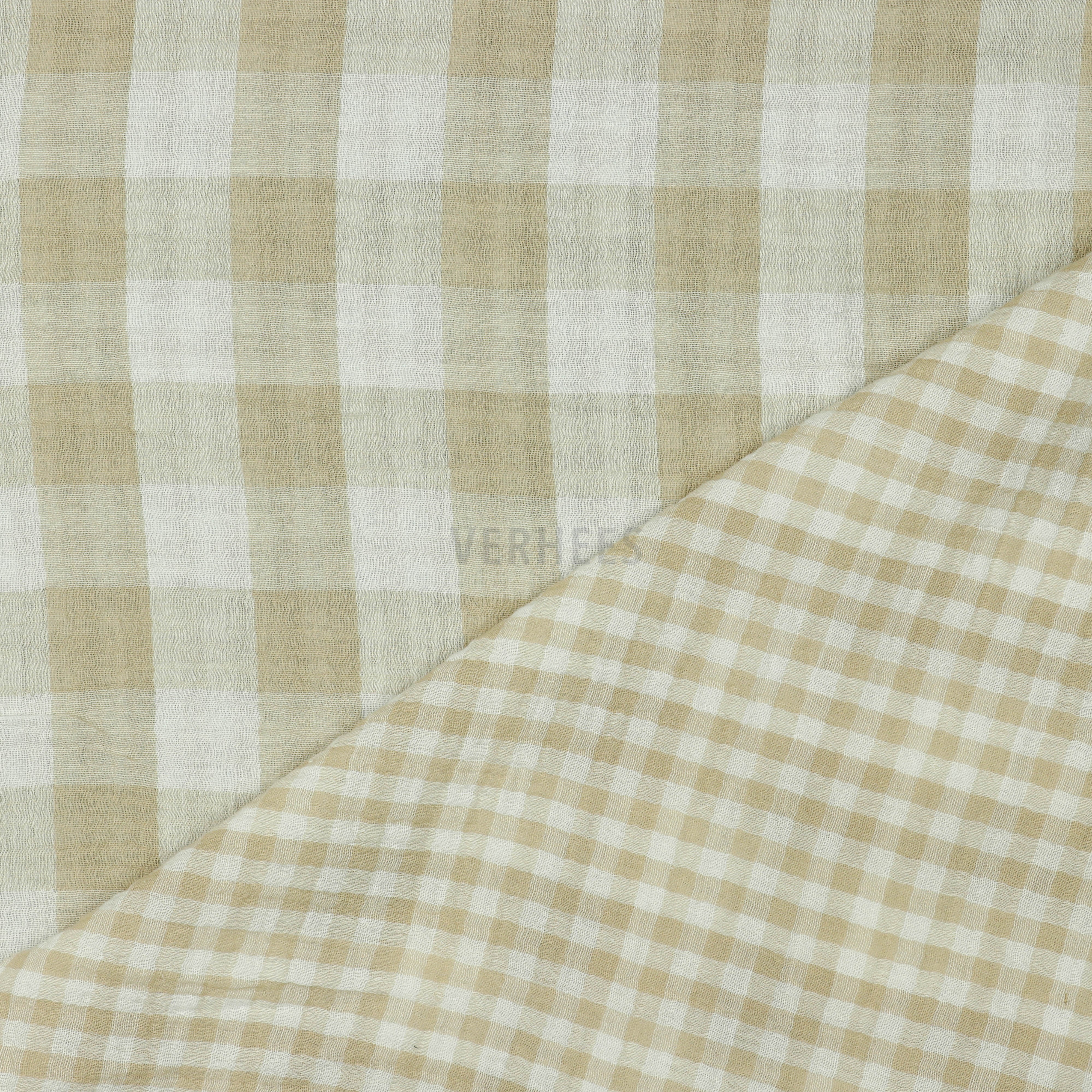 DOUBLE GAUZE DOUBLE SIDED CHECKS BEIGE (high resolution)
