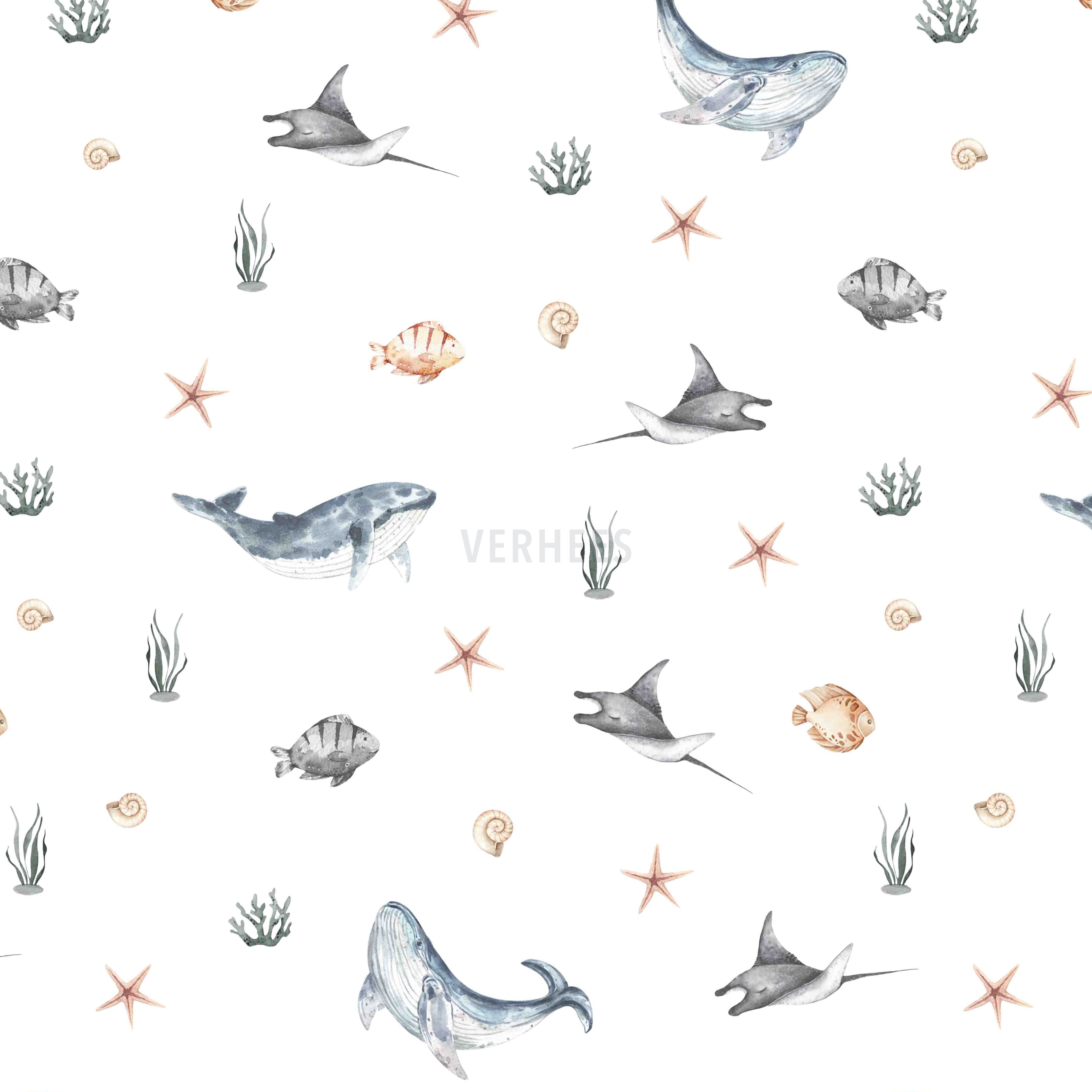FRENCH TERRY DIGITAL SEA CREATURES WHITE (high resolution)