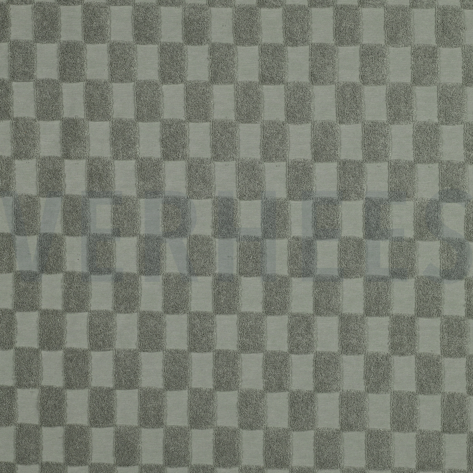 COTTON TOWELLING KNIT CHECKS GREEN (high resolution)