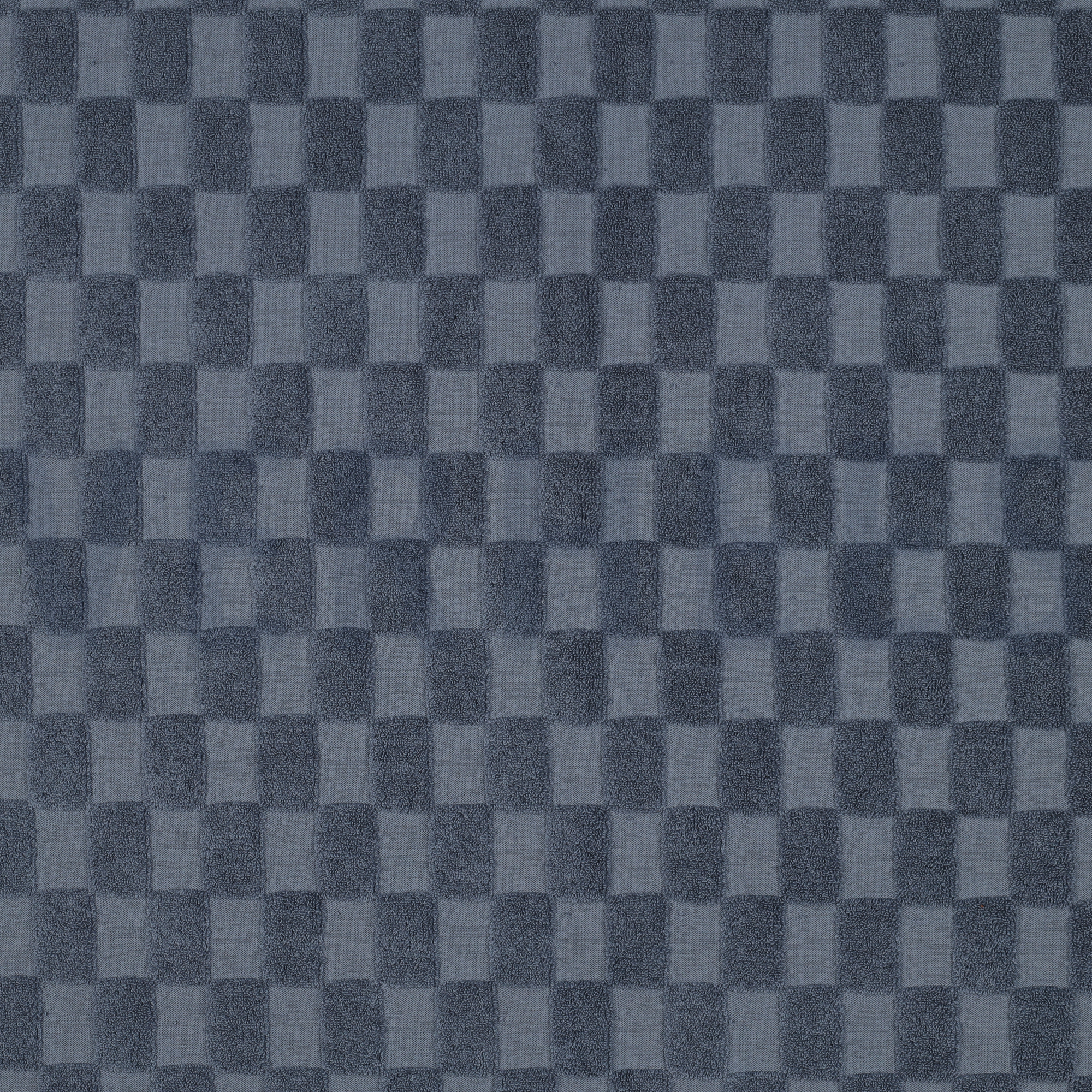 COTTON TOWELLING KNIT CHECKS BLUE (high resolution)