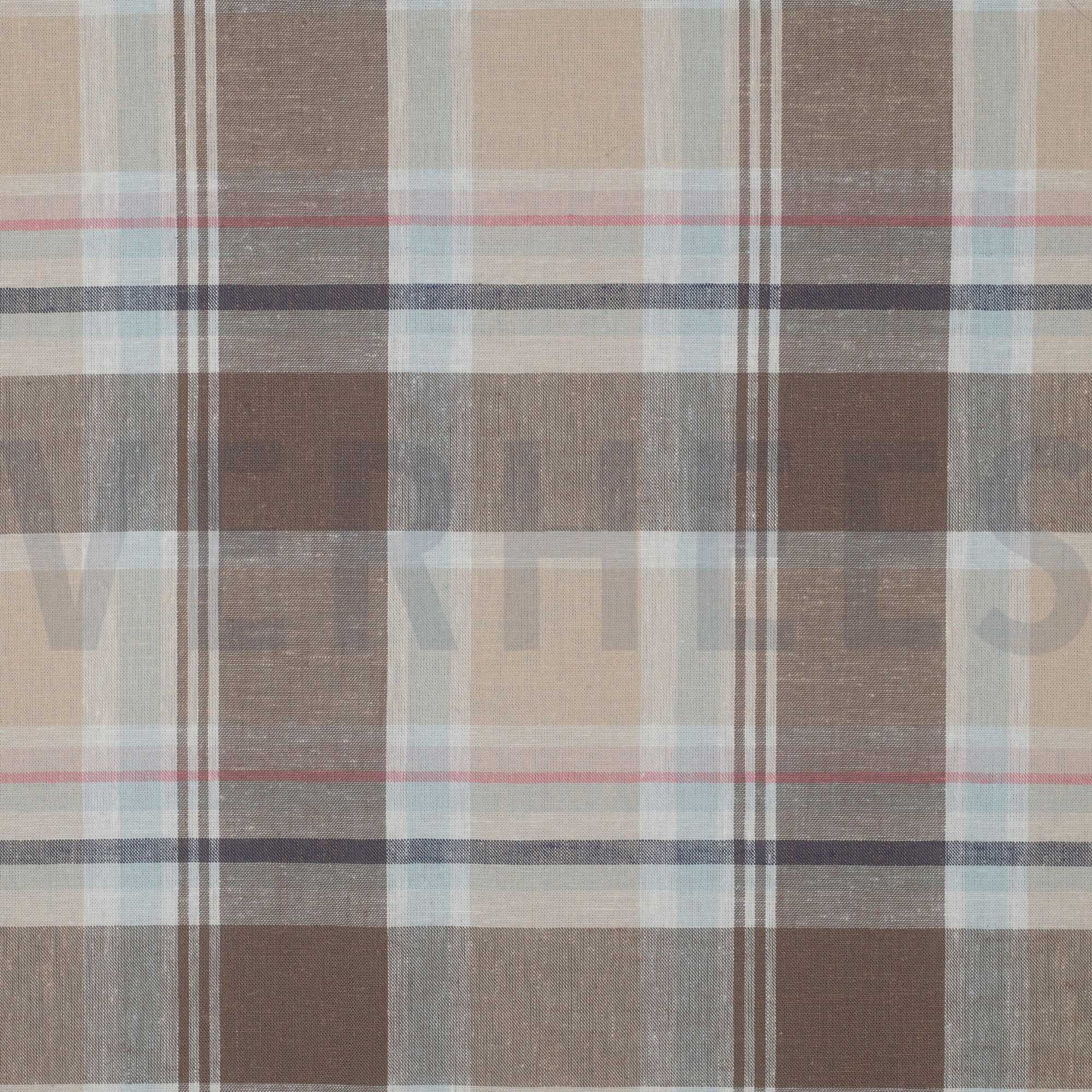 LINEN VISCOSE YARN DYED CHECKS TAUPE (high resolution)