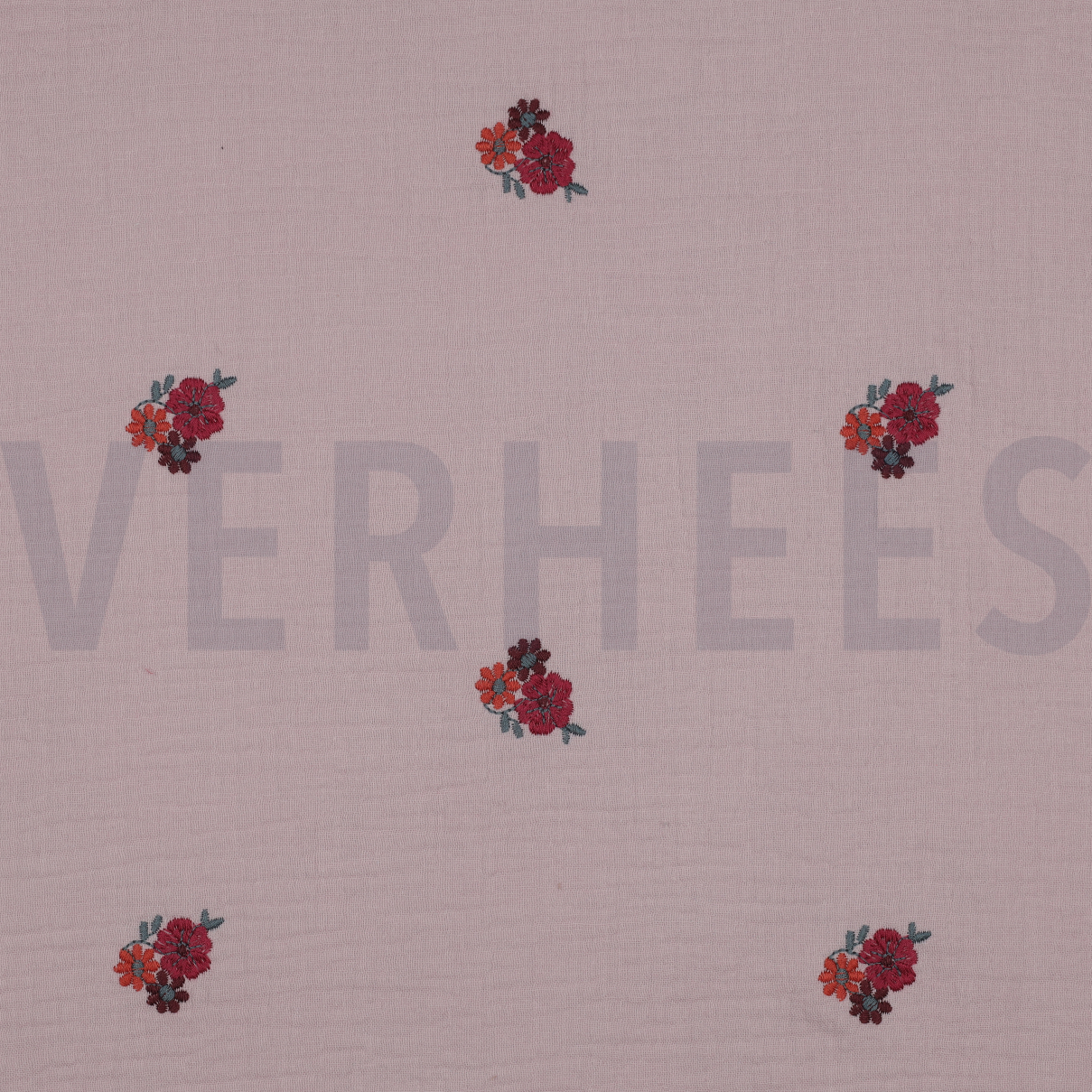 DOUBLE GAUZE EMBROIDERY FLOWERS SOFT ROSE (high resolution)