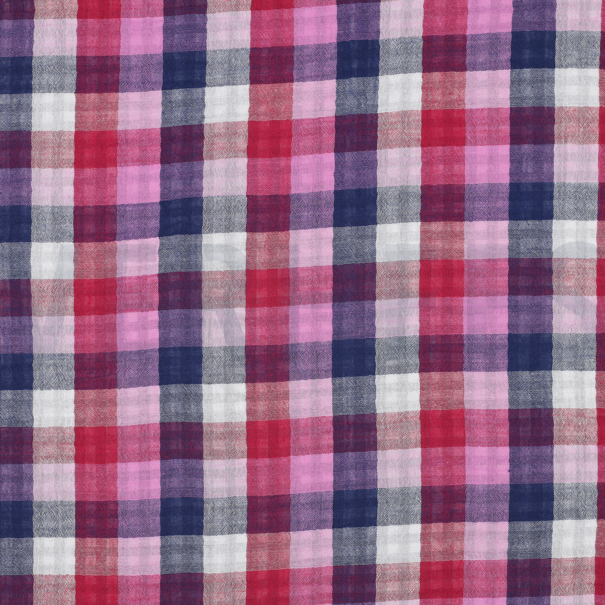 DOUBLE GAUZE DOUBLE SIDED CHECKS LILA / NAVY (high resolution)