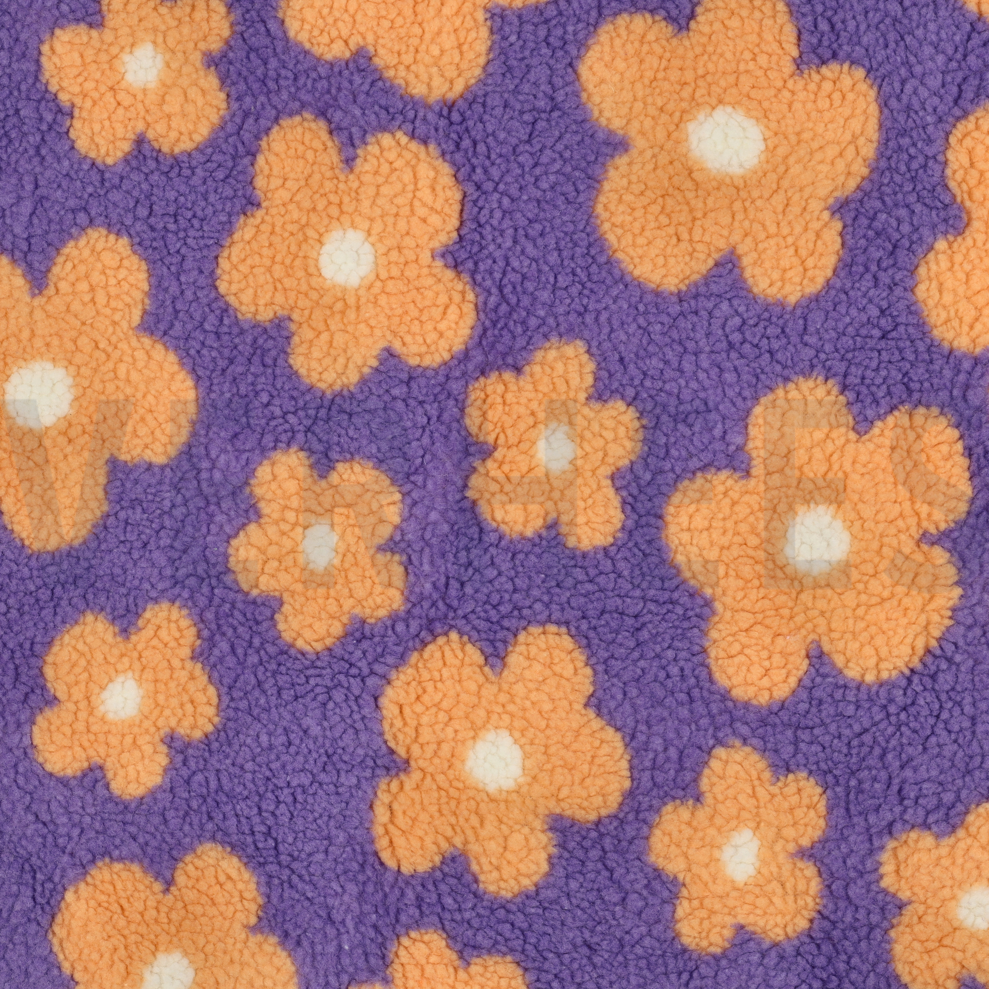 TEDDY JACQUARD FLOWERS LILAC / APRICOT (high resolution)