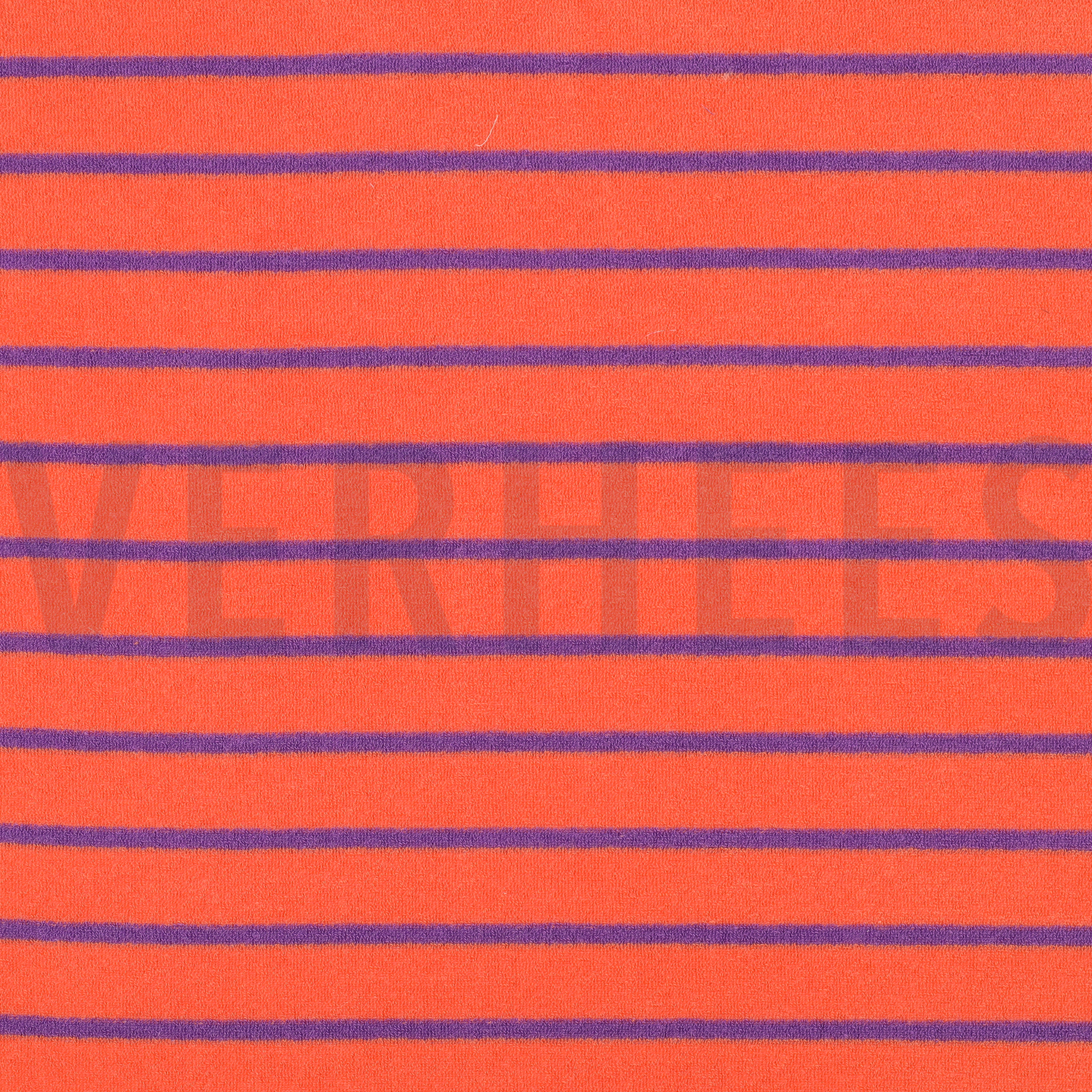 COTTON TOWELLING YARN DYED STRIPES ORANGE / PURPLE (high resolution)