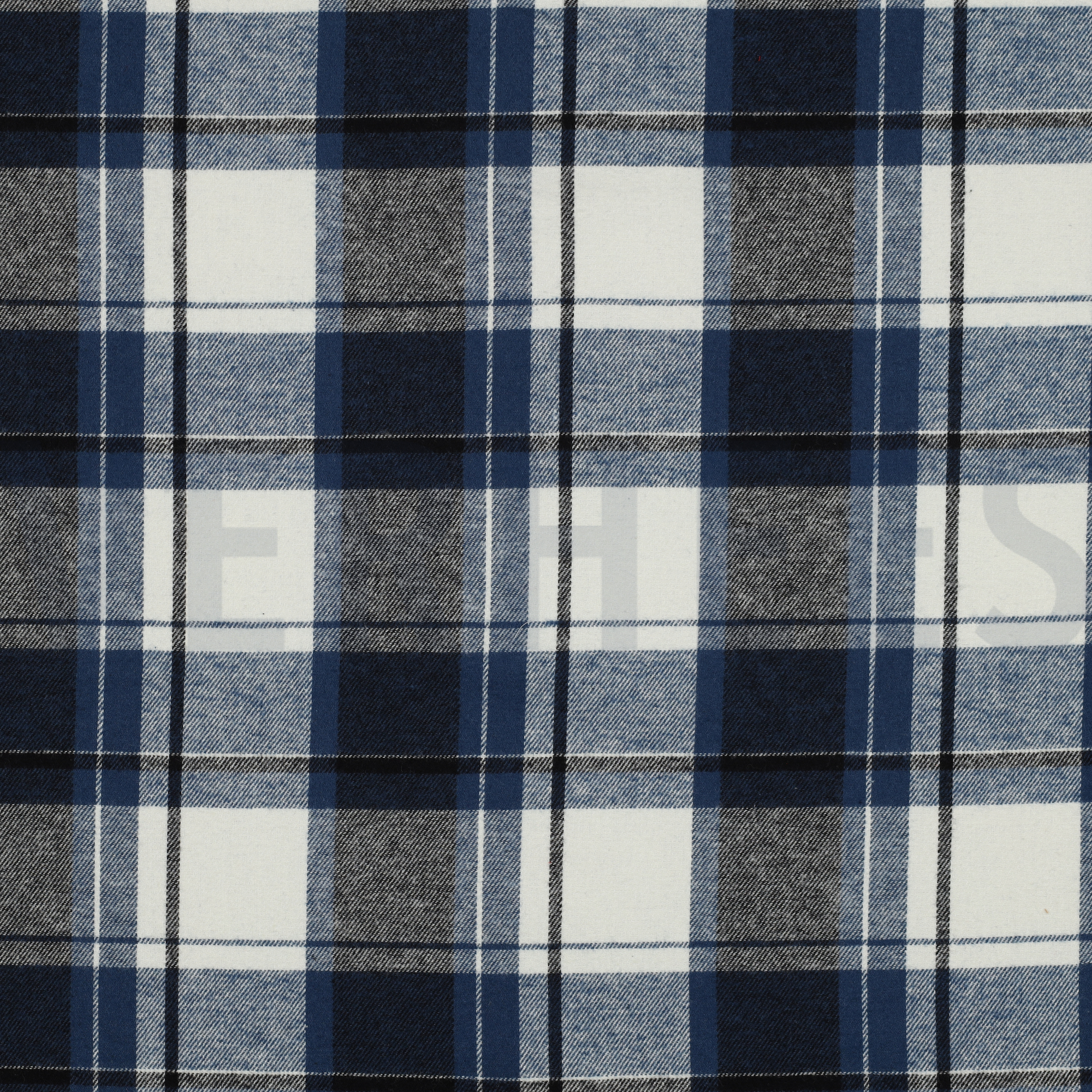 COTTON YARN DYED BRUSHED CHECKS NAVY (high resolution)