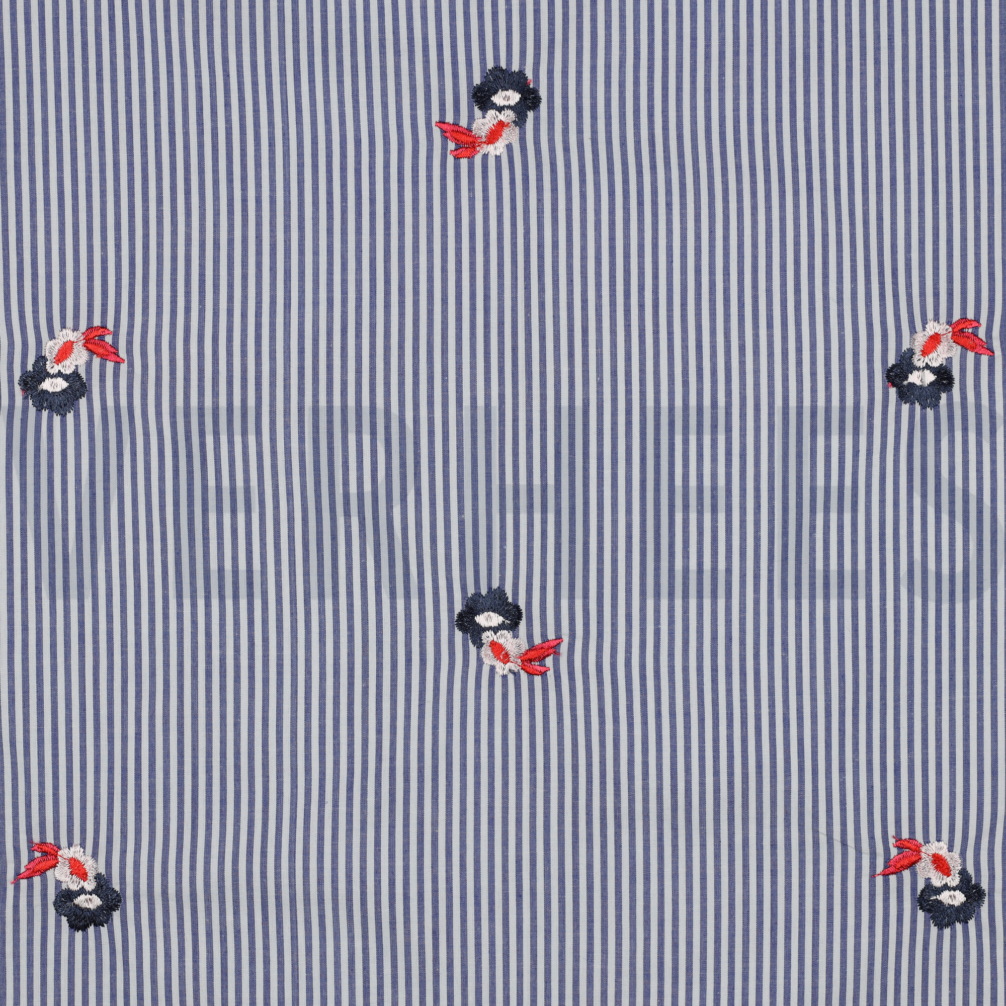 COTTON STRIPES EMBROIDERY FLOWERS BLUE (high resolution)