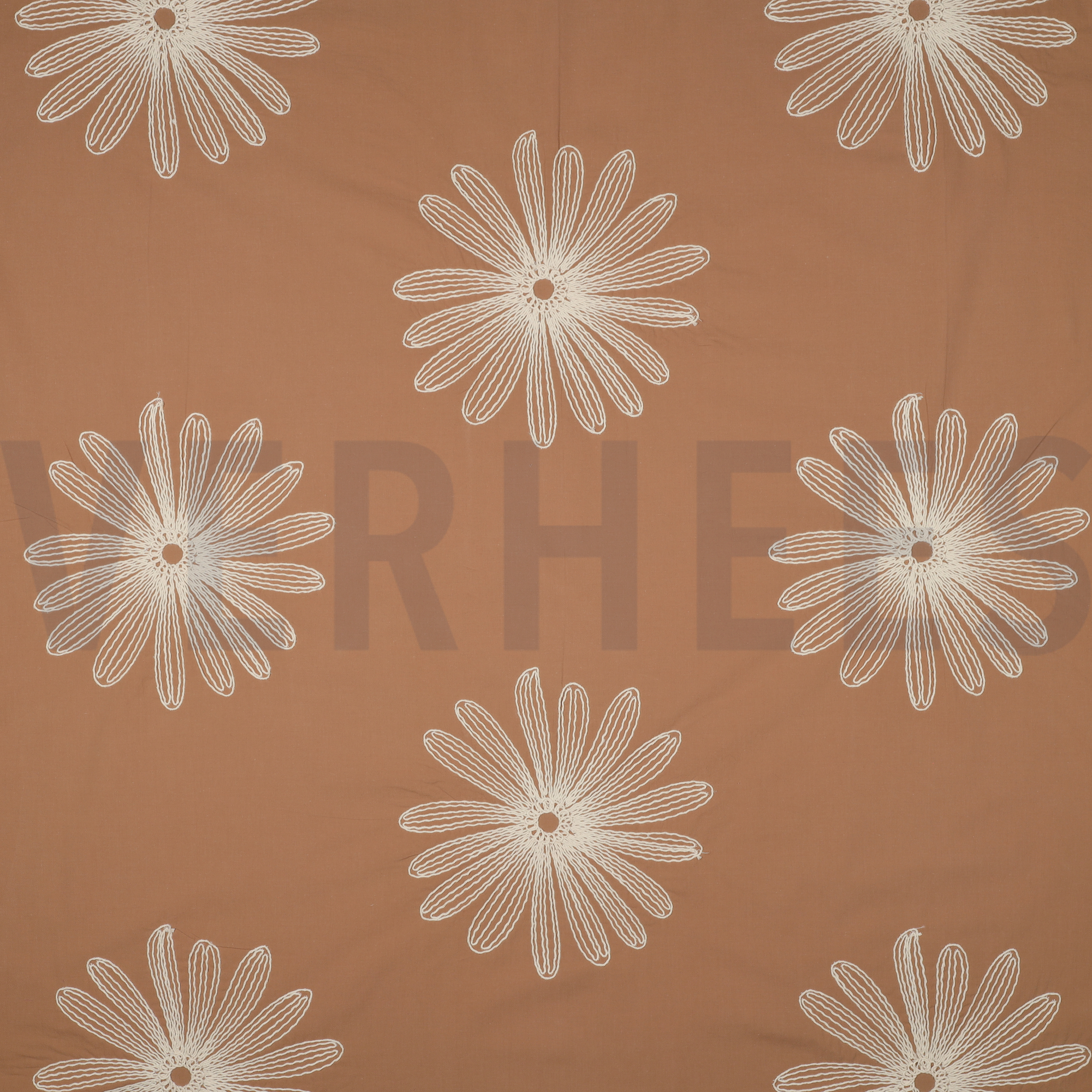 COTTON EMBROIDERY FLOWERS CINNAMON (high resolution)