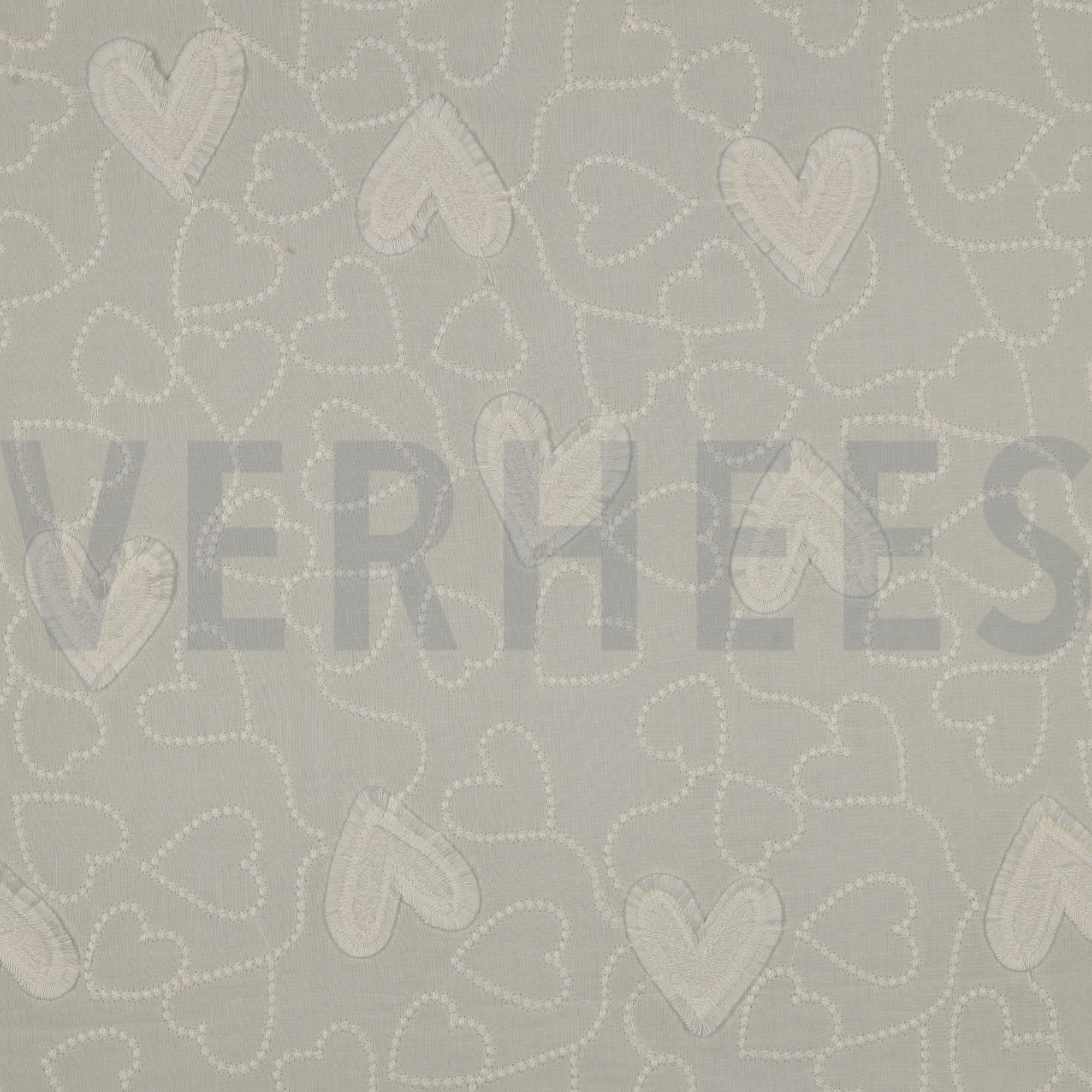 COTTON VOILE HEARTS ECRU (high resolution)