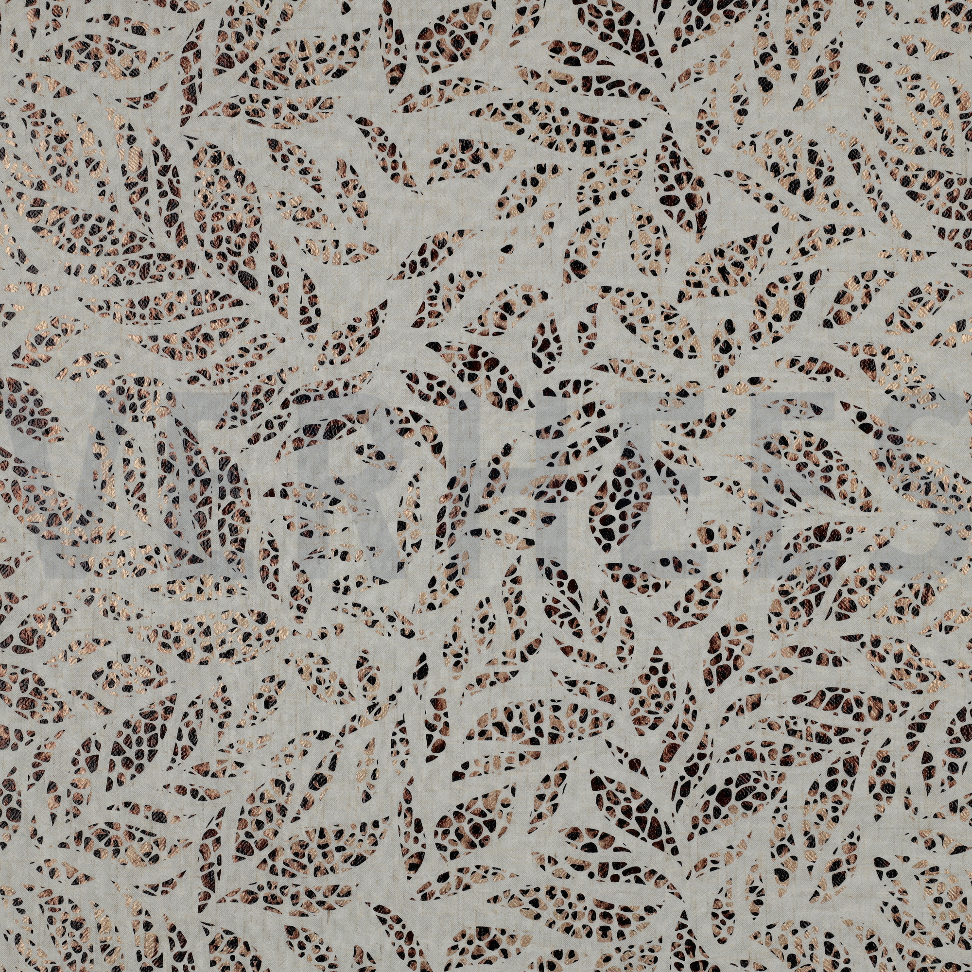LINEN VISCOSE FOIL LEAVES BRONZE (high resolution)