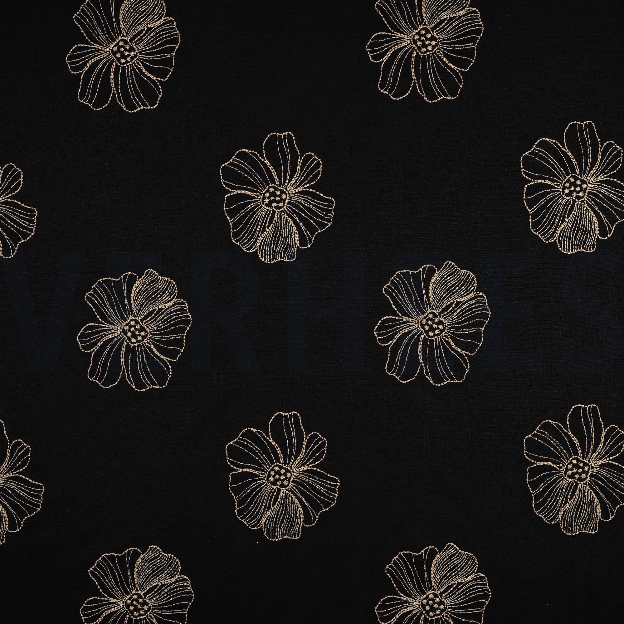 LINEN VISCOSE EMBROIDERY FLOWERS BLACK (high resolution)