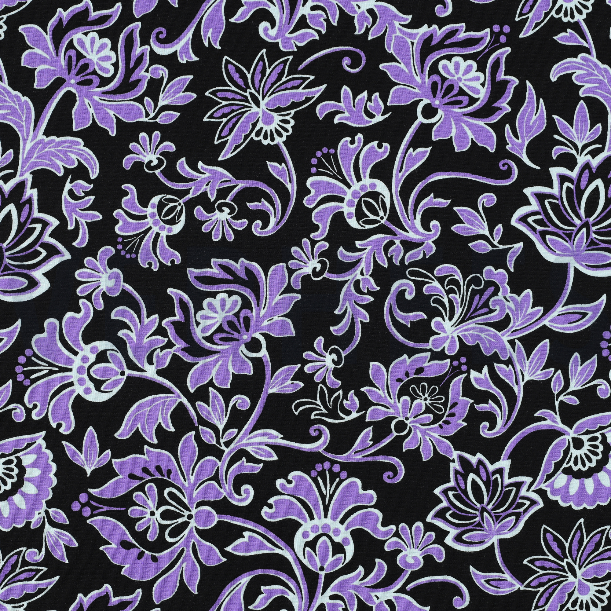 PUNTA DI ROMA PAISLEY FLOWERS BLACK (high resolution)