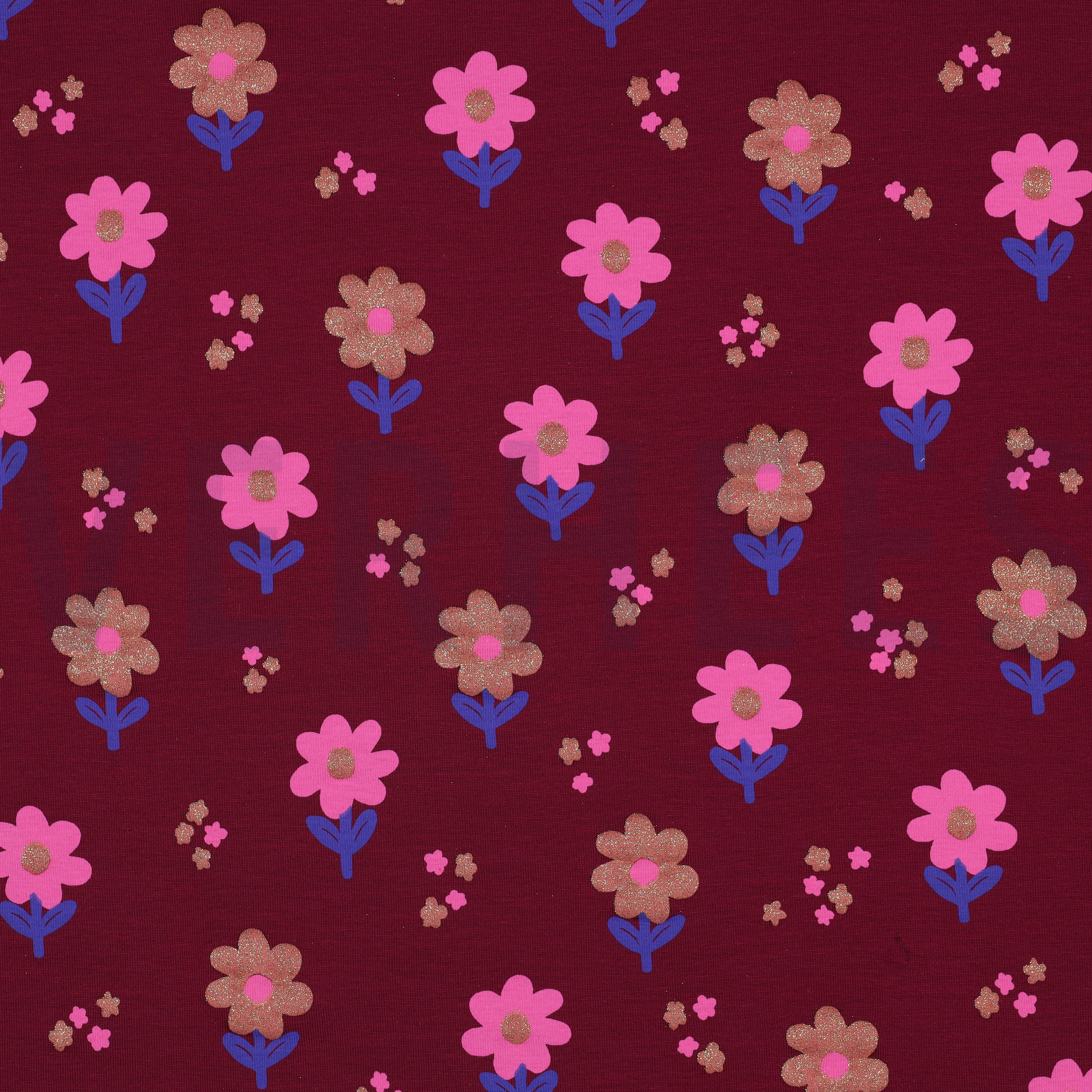 JERSEY GLITTER FLOWERS BORDEAUX (high resolution)