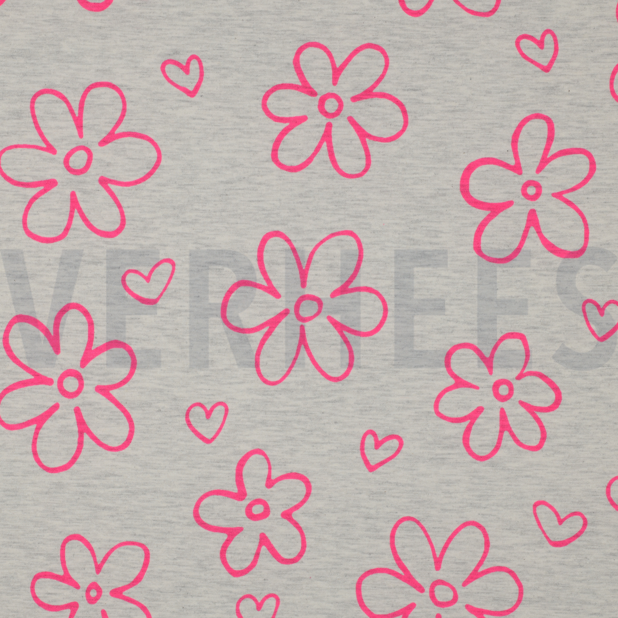 JERSEY MELANGE NEON FLOWERS ECRU (high resolution)