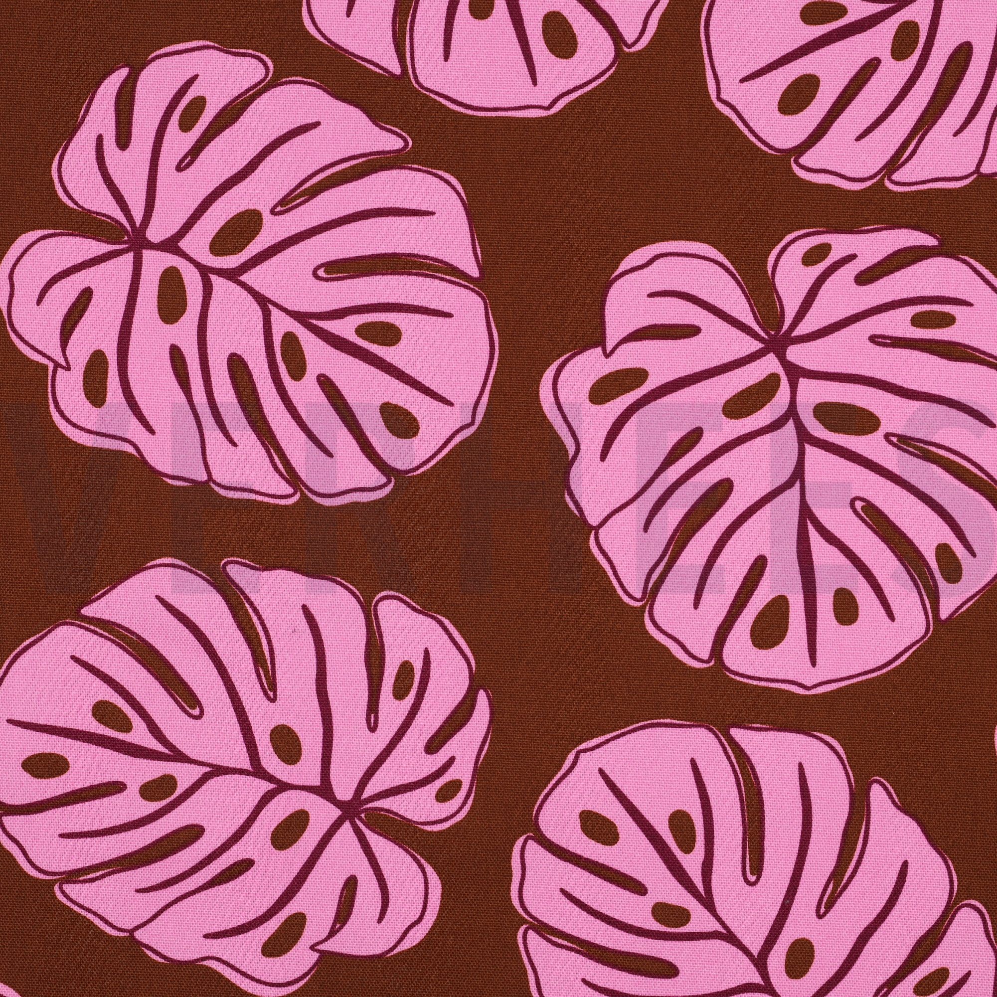 CANVAS MONSTERA LEAVES BROWN (high resolution)
