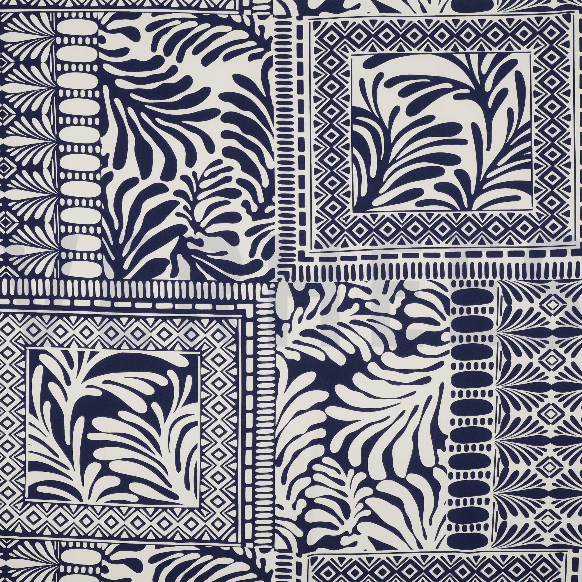 MAGNOLIA STRETCH PATCHWORK NAVY (high resolution)