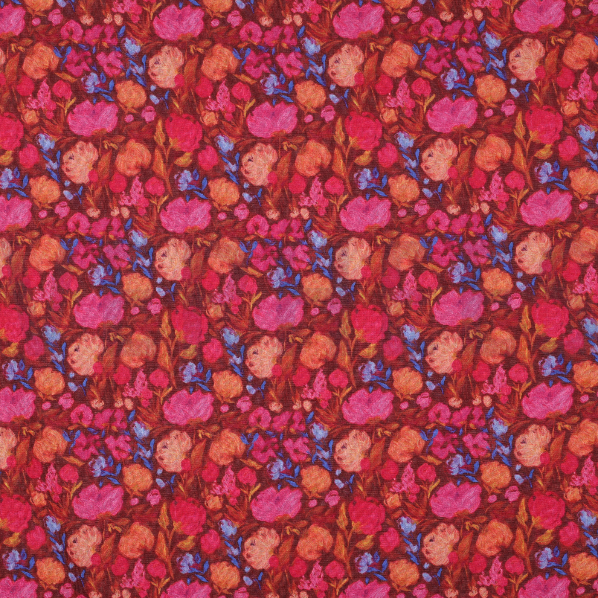 COTTON VOILE DIGITAL FLOWERS BORDEAUX (high resolution)