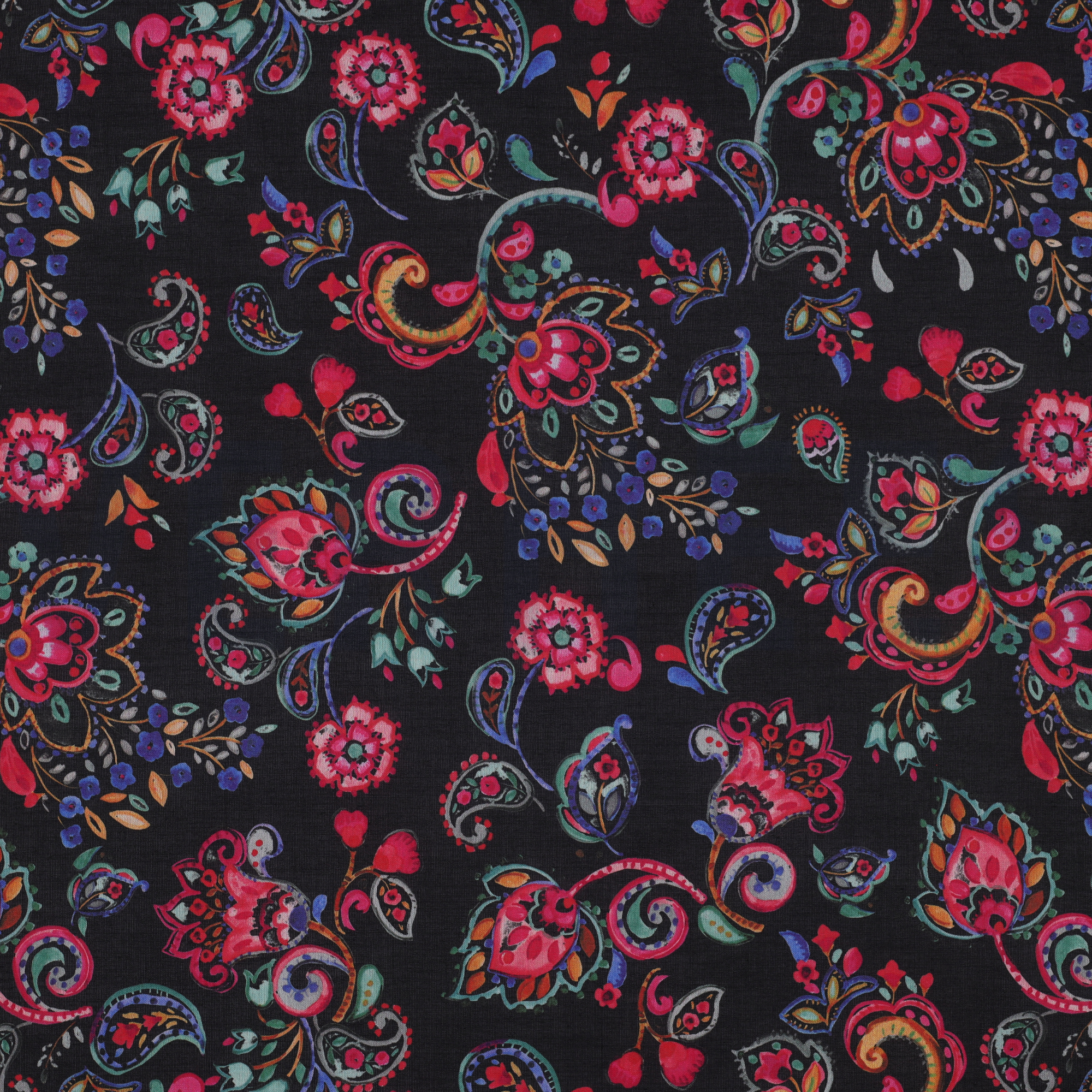 COTTON VOILE DIGITAL FLOWERS BLACK (high resolution)