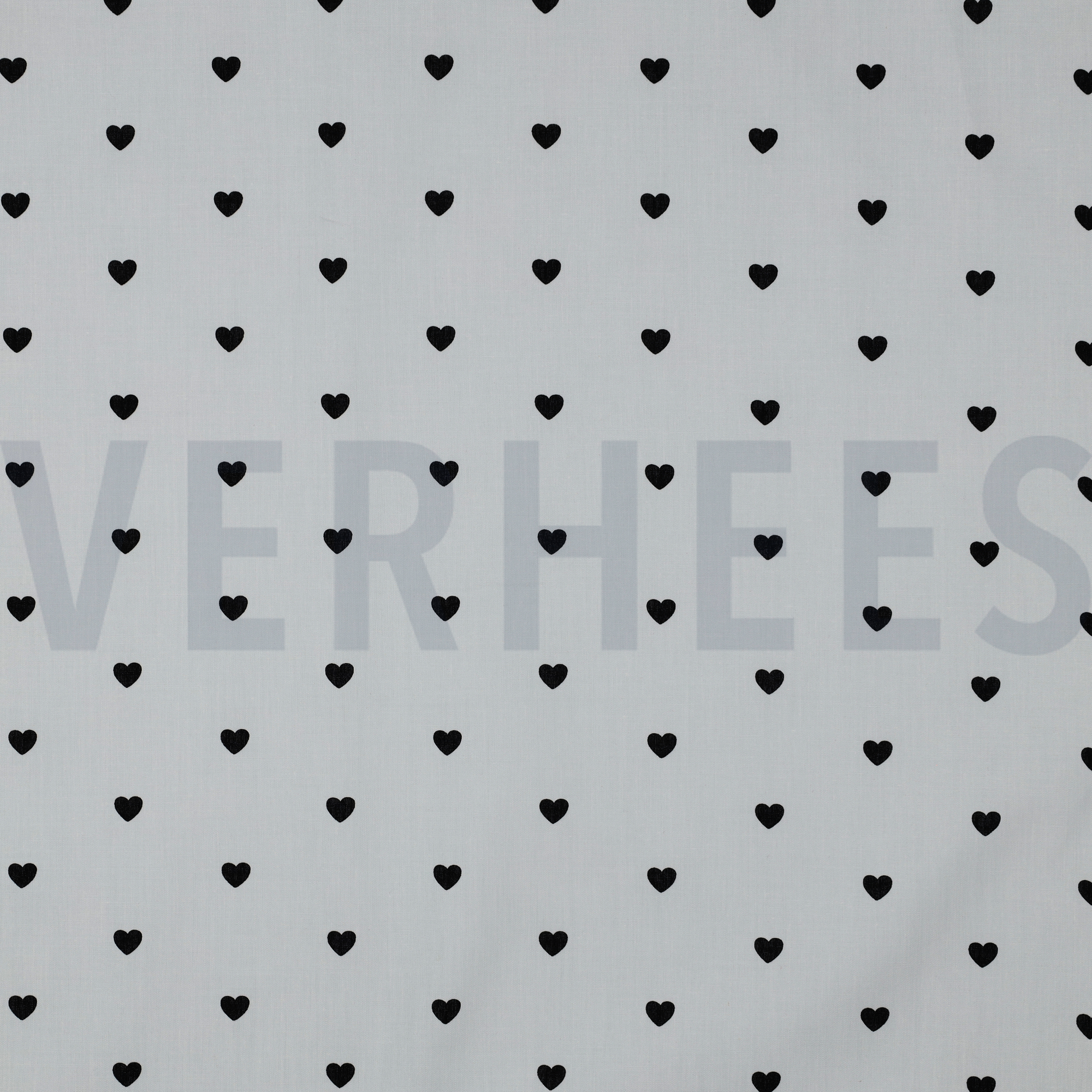 FINE POPLIN HEARTS WHITE / BLACK (high resolution)
