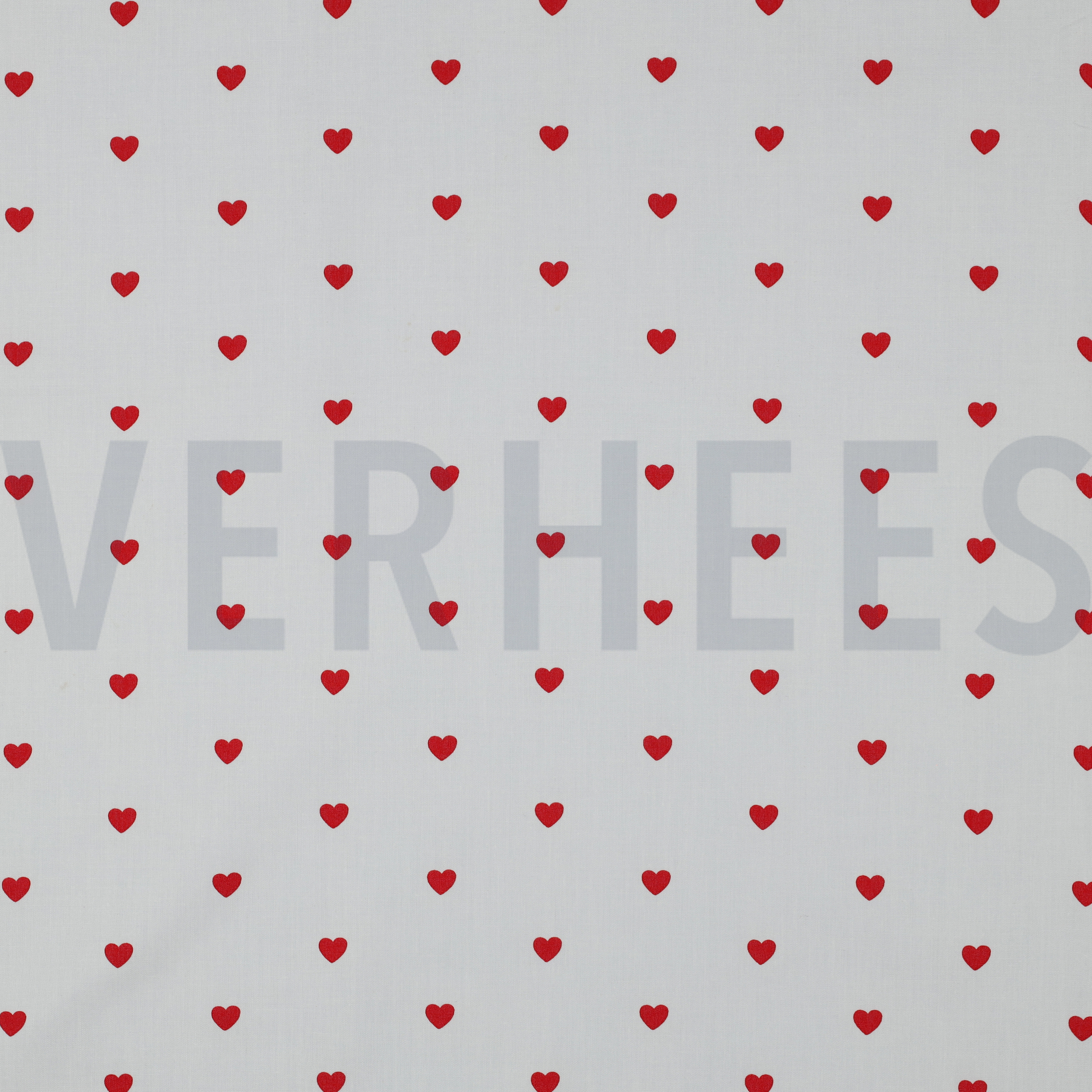 FINE POPLIN HEARTS WHITE / DARK RED (high resolution)