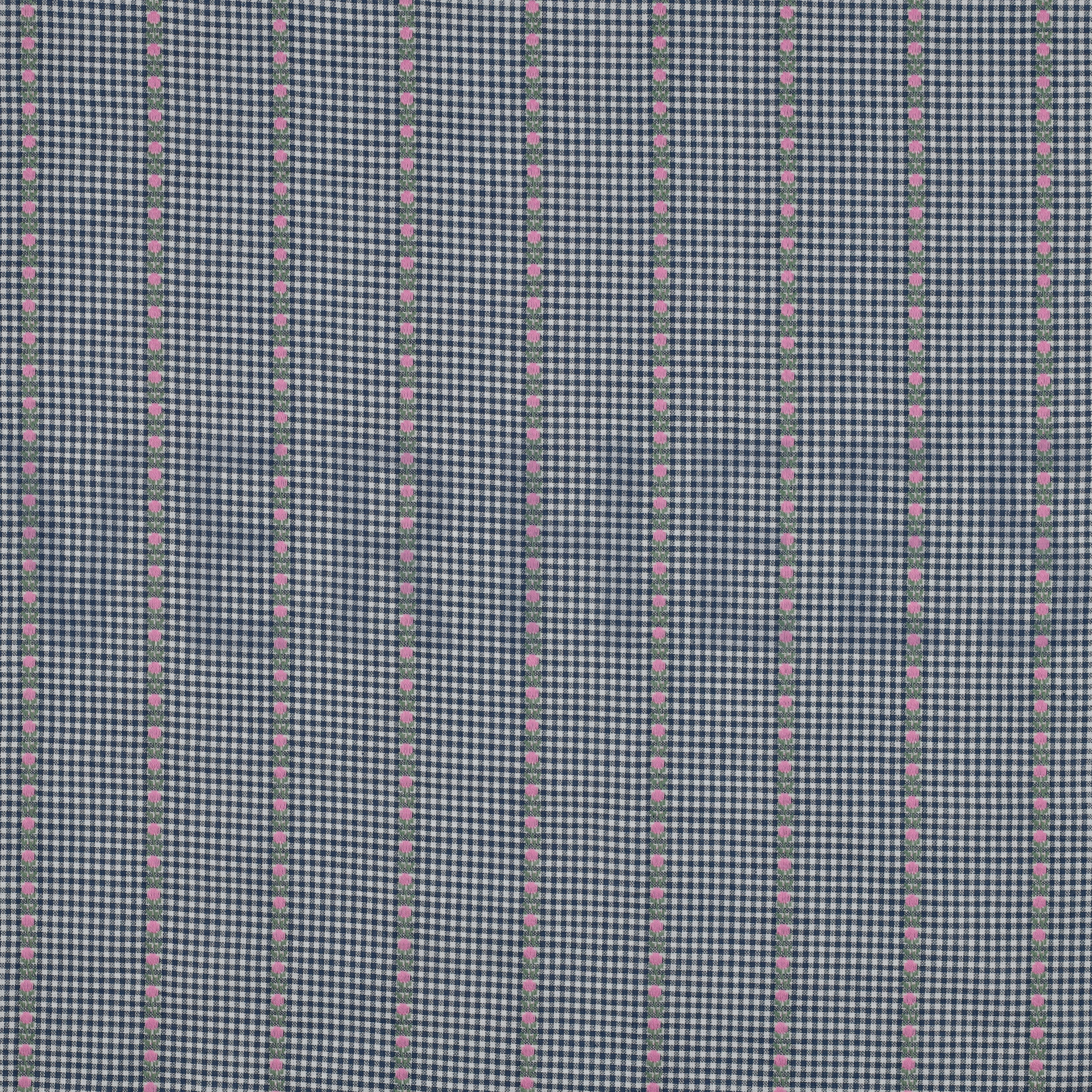 COTTON JACQUARD FLOWERS BLUE / WHITE (high resolution)