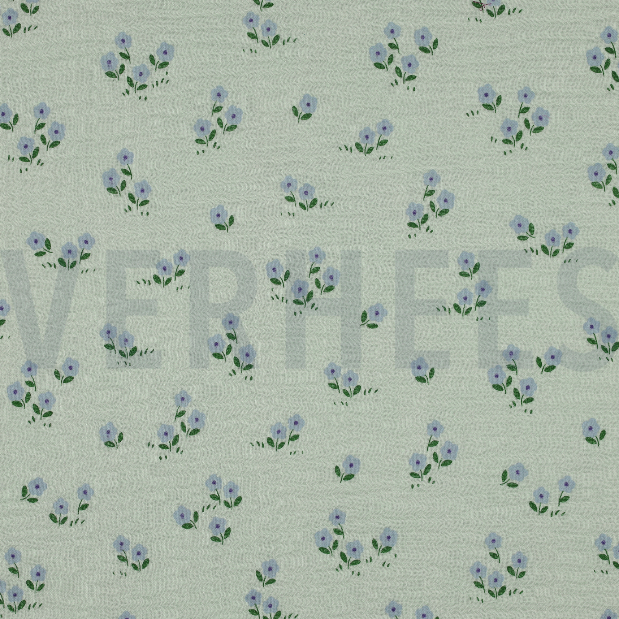 DOUBLE GAUZE FLOWERS MINT (high resolution)