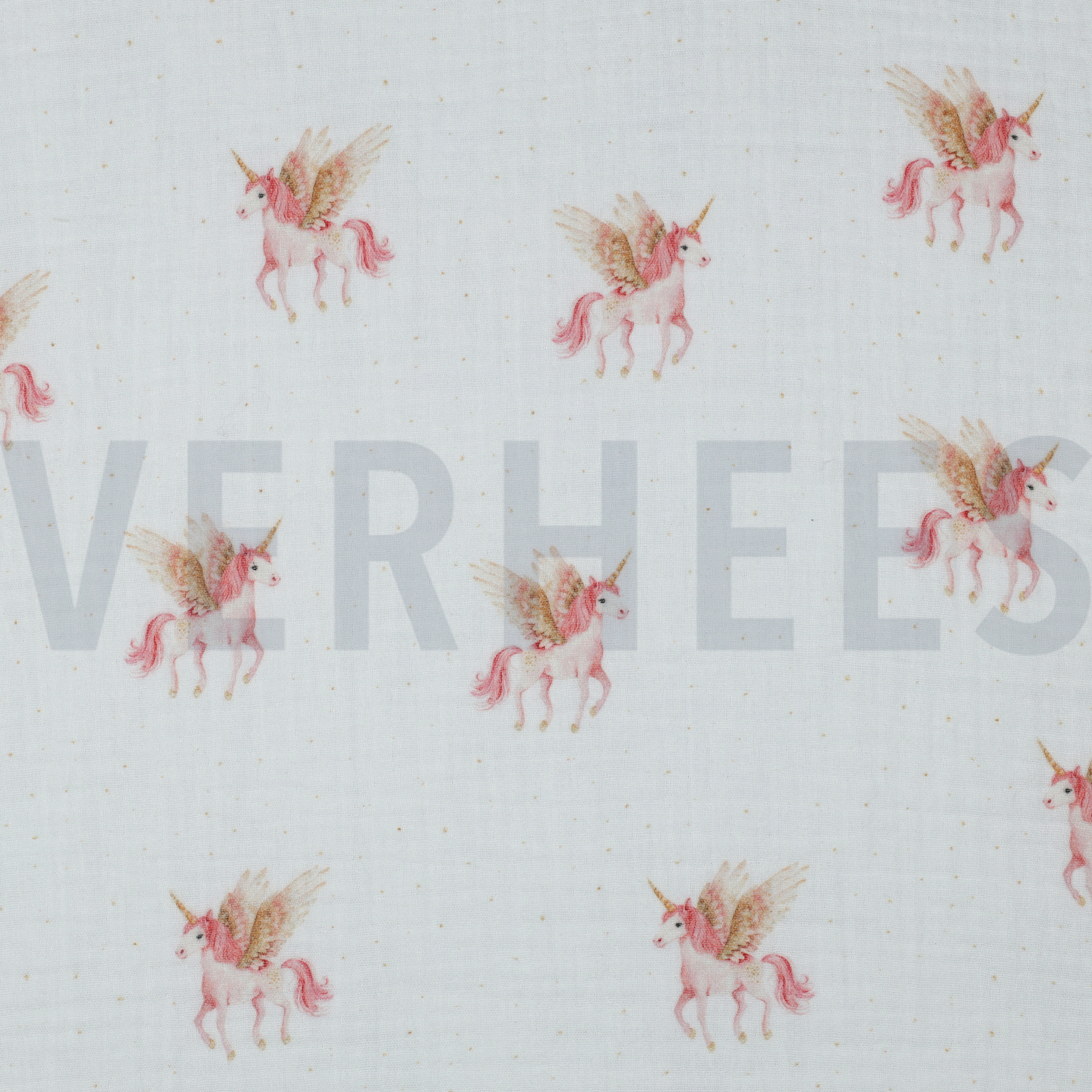 DOUBLE GAUZE DIGITAL UNICORNS WHITE (high resolution)