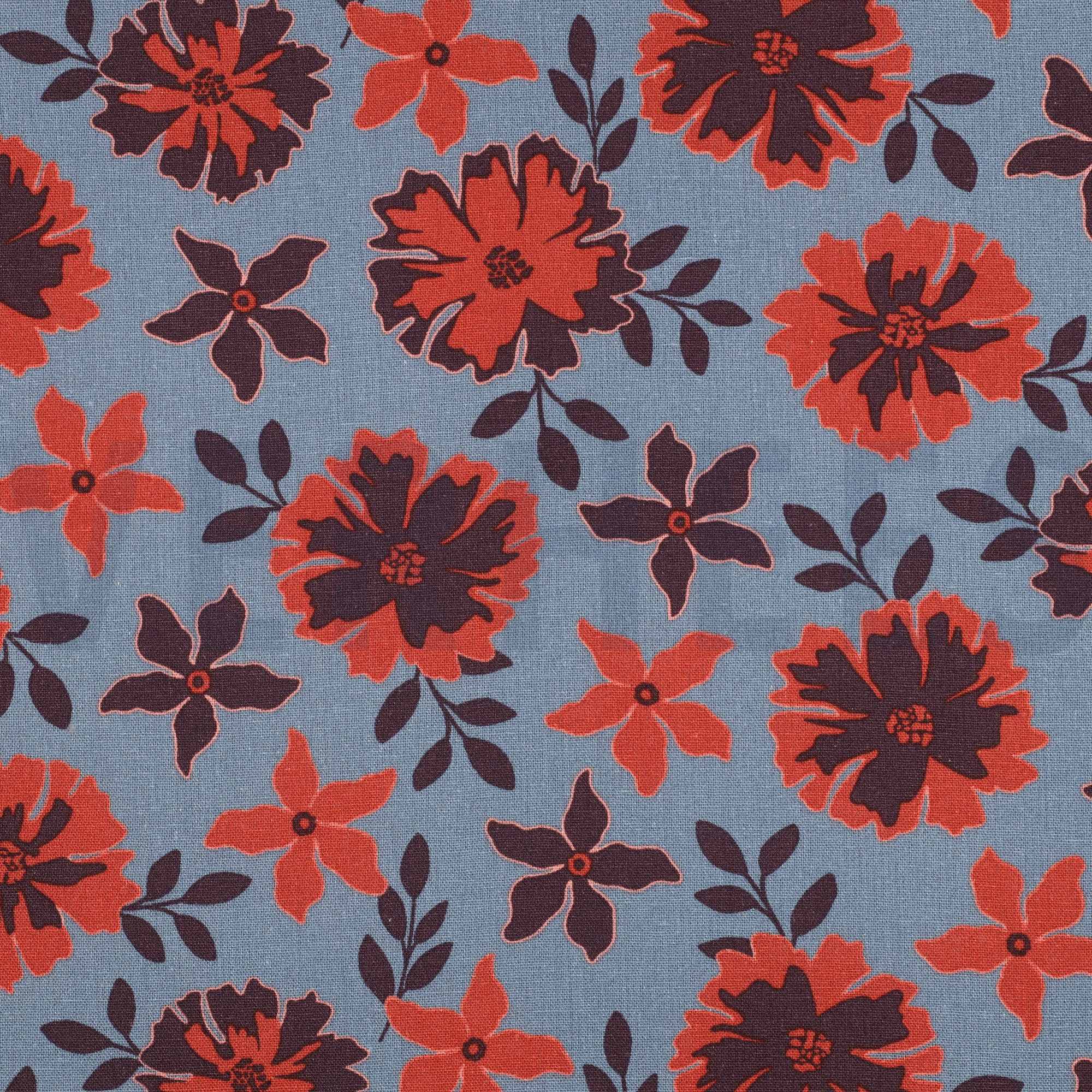 LINEN VISCOSE FLOWERS BLUE (high resolution)