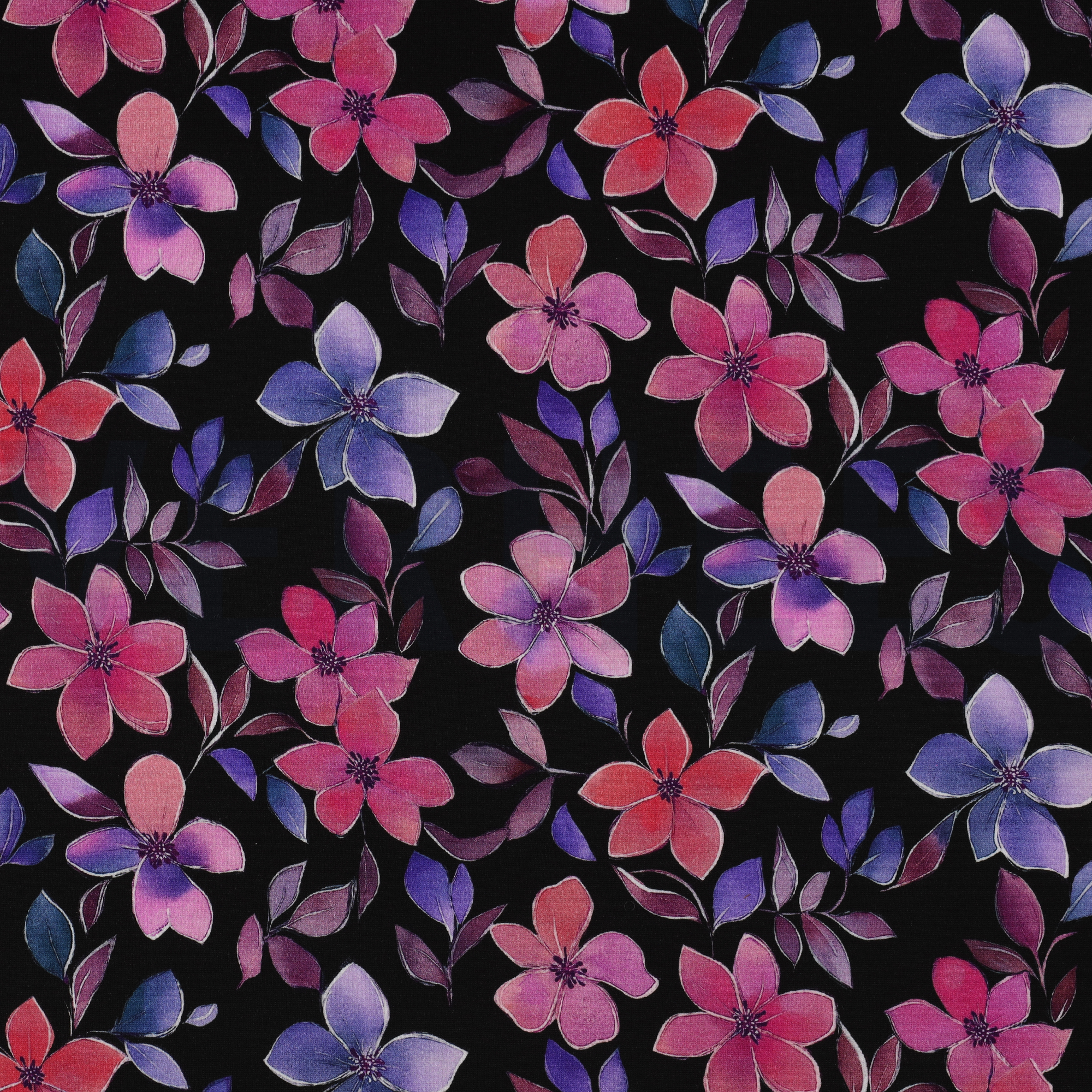 PUNTA DI ROMA DIGITAL FLOWERS BLACK (high resolution)