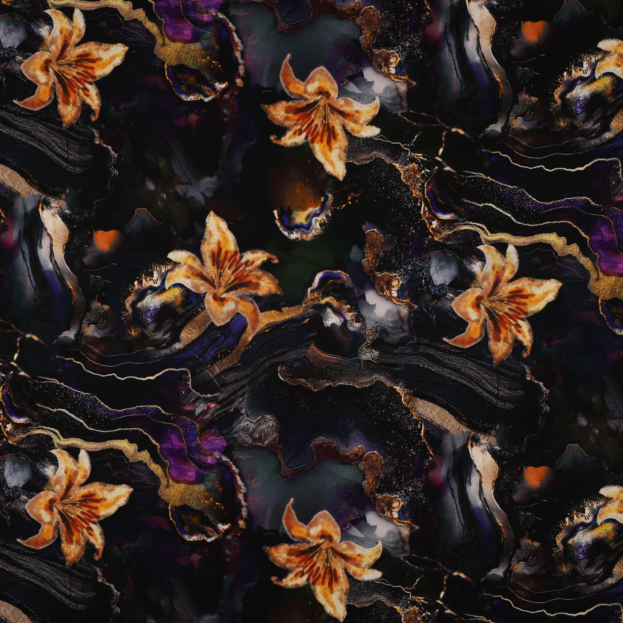 PUNTA DI ROMA DIGITAL FLOWERS BLACK (high resolution)