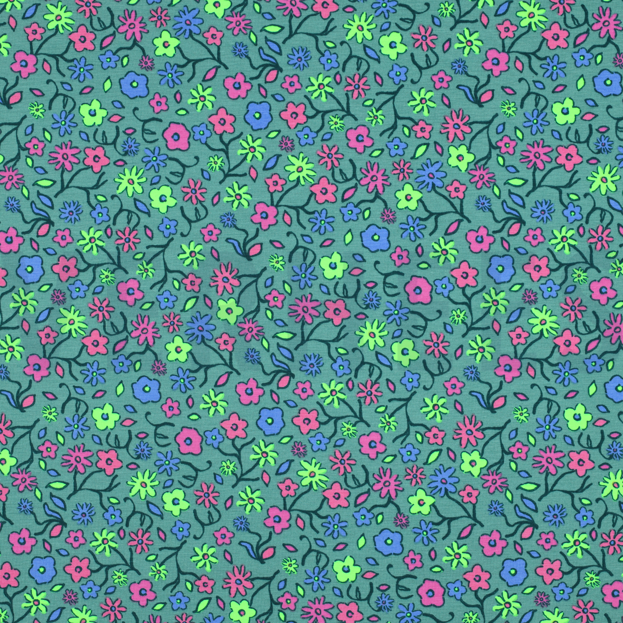 JERSEY NEON FLOWERS GREEN (high resolution)