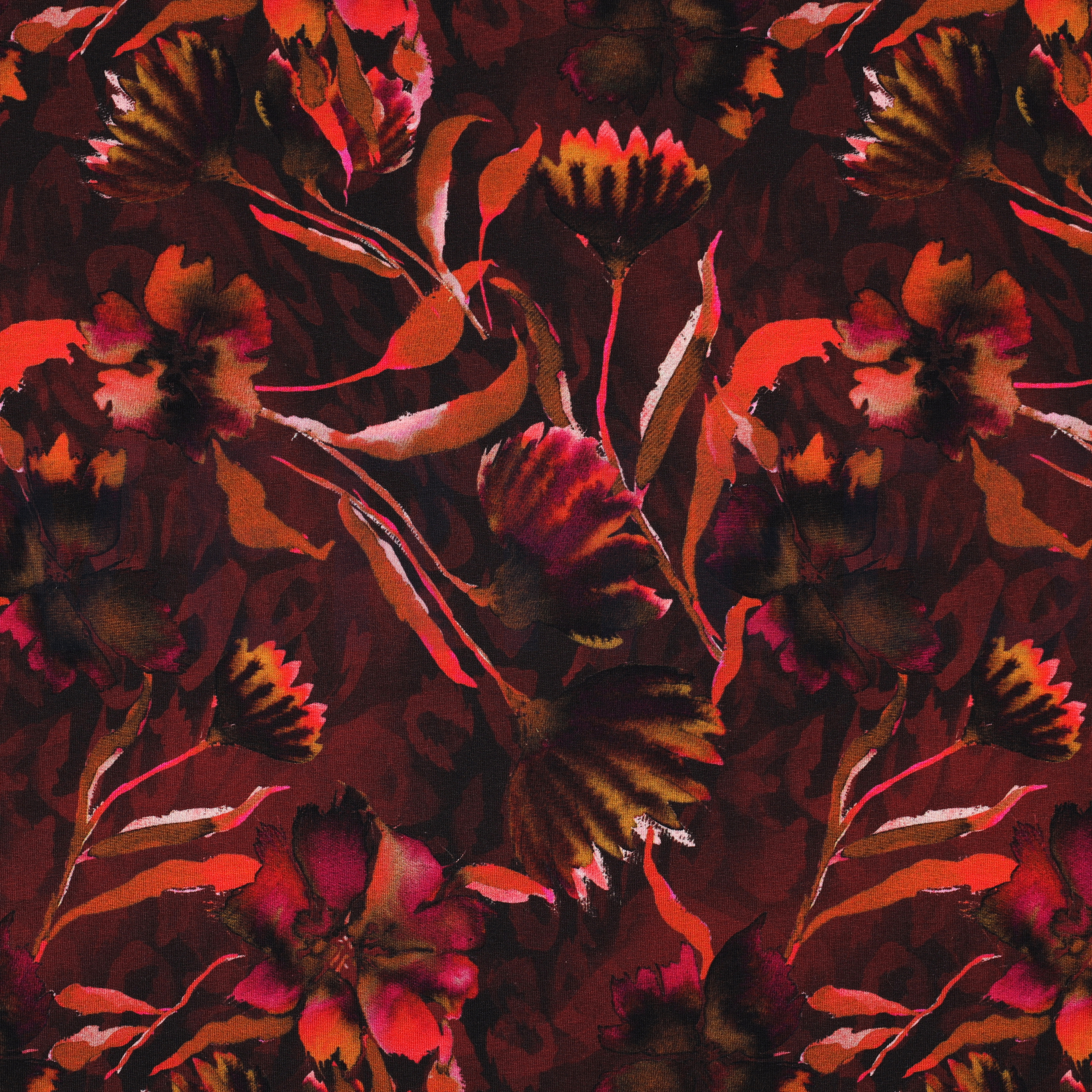 JERSEY DIGITAL FLOWERS BORDEAUX (high resolution)