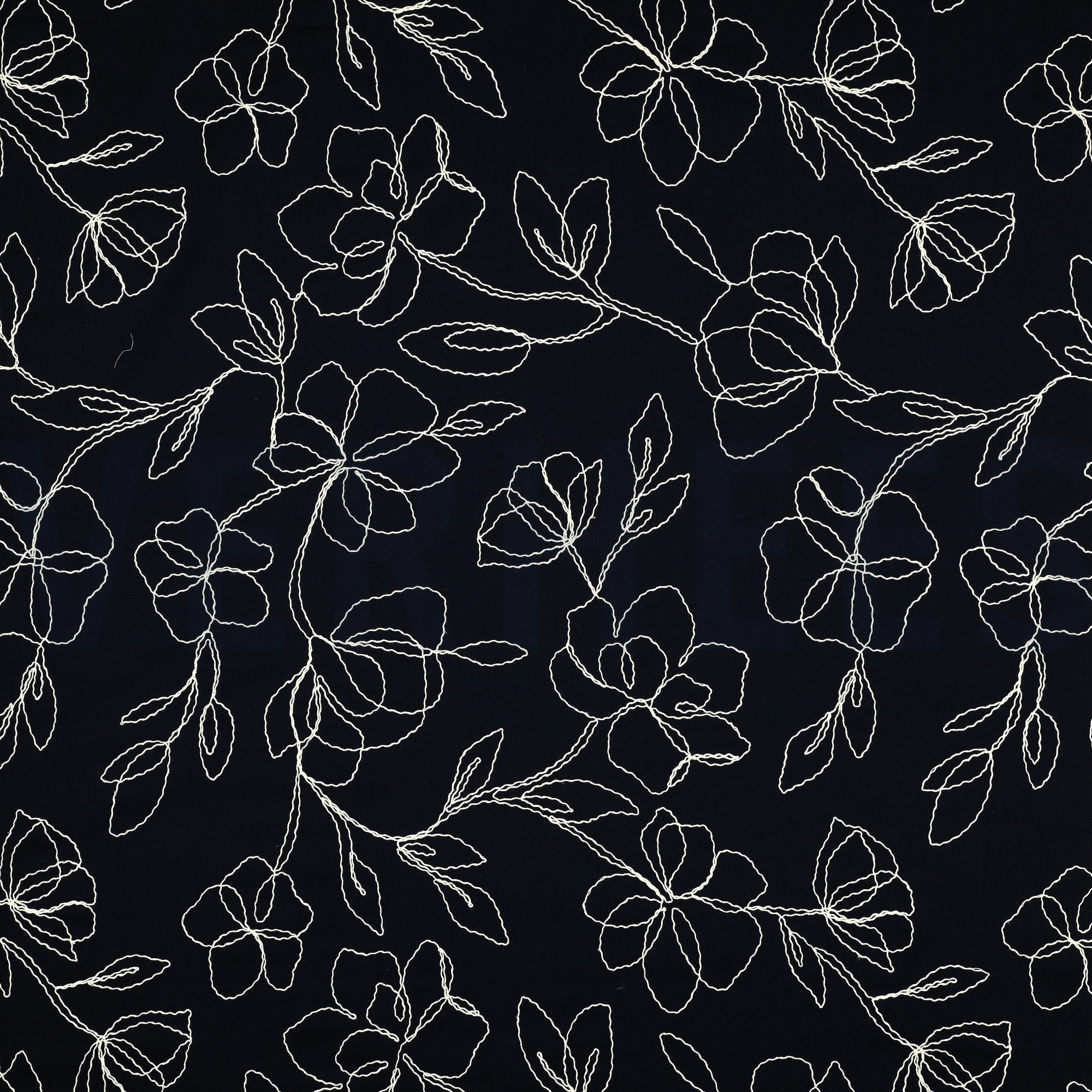 LINEN VISCOSE EMBROIDERY FLOWERS NAVY (high resolution)