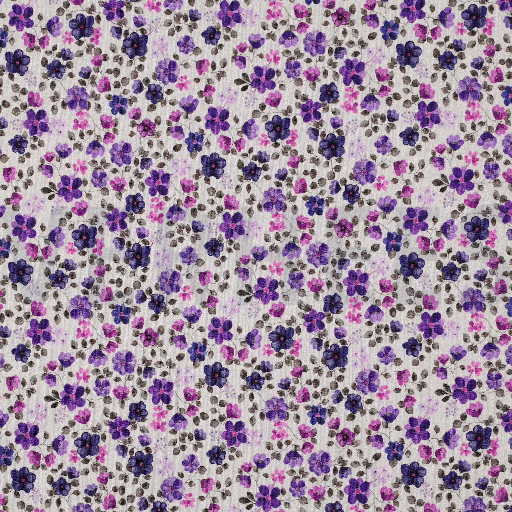 JERSEY GOTS DIGITAL FLOWERS OFF-WHITE / PURPLE (high resolution)