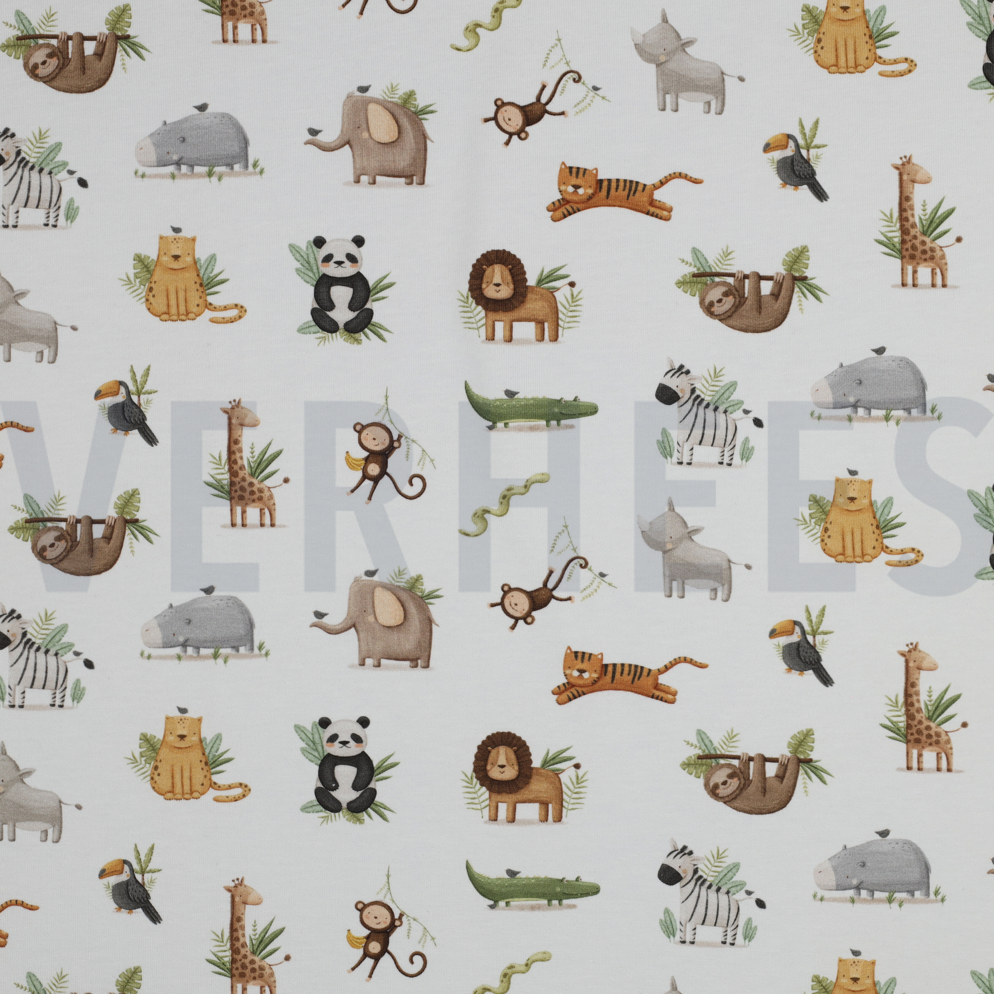 JERSEY GOTS DIGITAL ANIMALS WHITE (high resolution)